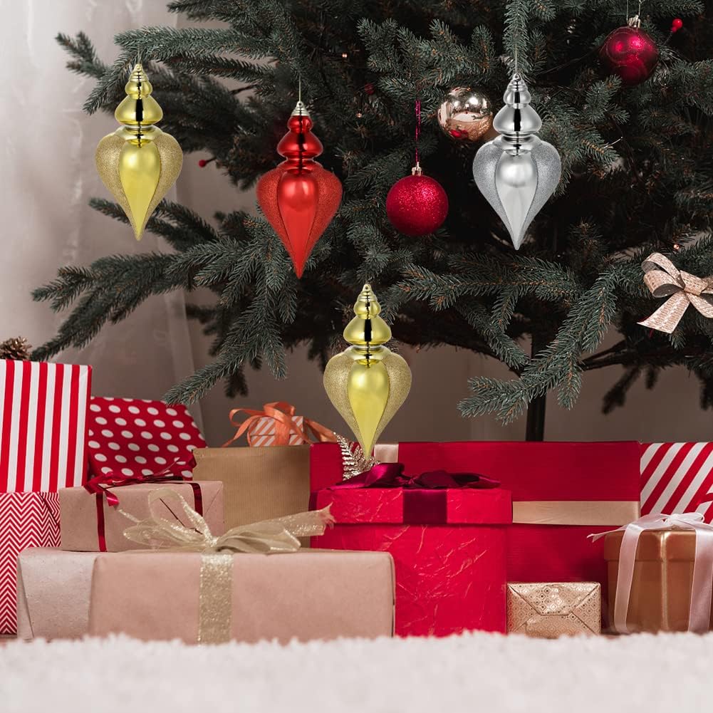 2 adornos de bolas de Navidad grandes de 9 pulgadas, adornos inastillables para decoración de árbol de Navidad, adornos dorados de Navidad, esferas