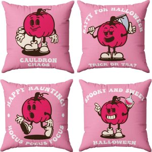 ZamouK Juego de 4 fundas de almohada rosas para decoración del hogar, decoración del hogar, decoración navideña, bonita funda de cojín para sofá, ZamouK Juego de 4 fundas de almohada rosas para decoración del hogar, decoración del hogar, decoración navideña, bonita funda de cojín para sofá,