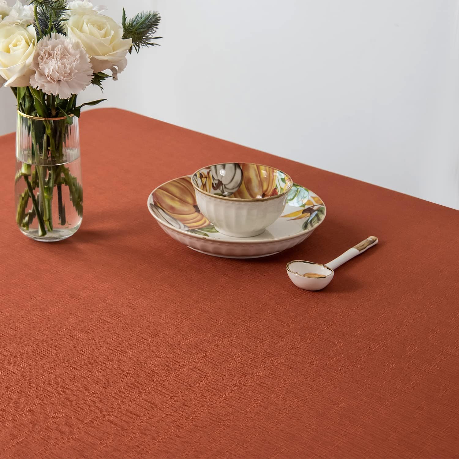 maxmill Slubby – Mantel texturizado de cosecha, resistente a las manchas, impermeable y resistente a las arrugas, mantel de tela para fiesta de