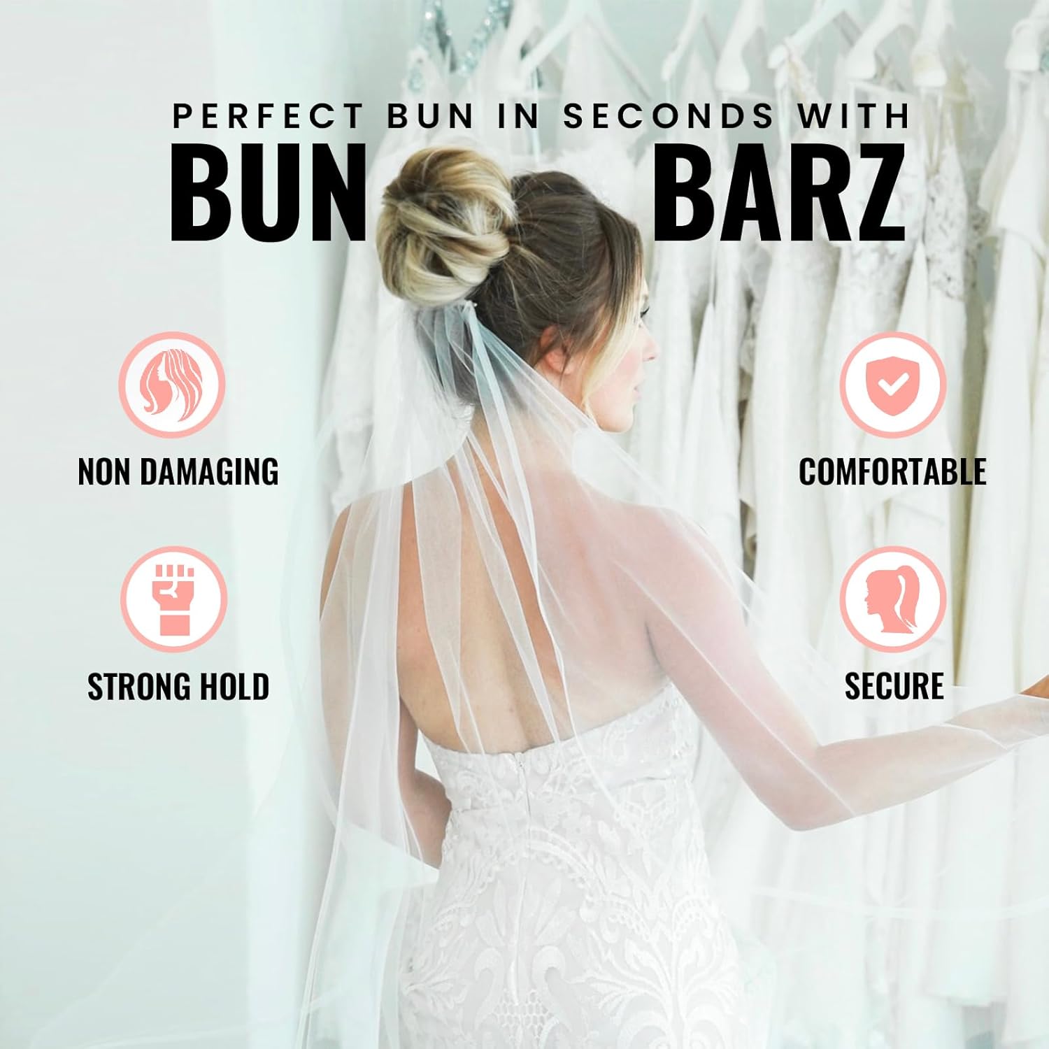 PONY-O BUN BARZ – Soporte para cola de caballo, paquete de 2 unidades, original patentado y sin daños, para hacer moños de cabello, accesorio