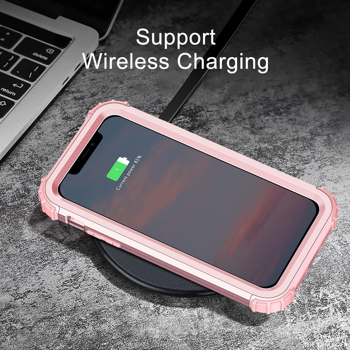 LONTECT Funda para iPhone 11 Pro Max con purpurina brillante 3 en 1, a prueba de golpes, resistente, cuerpo completo, resistente funda protectora