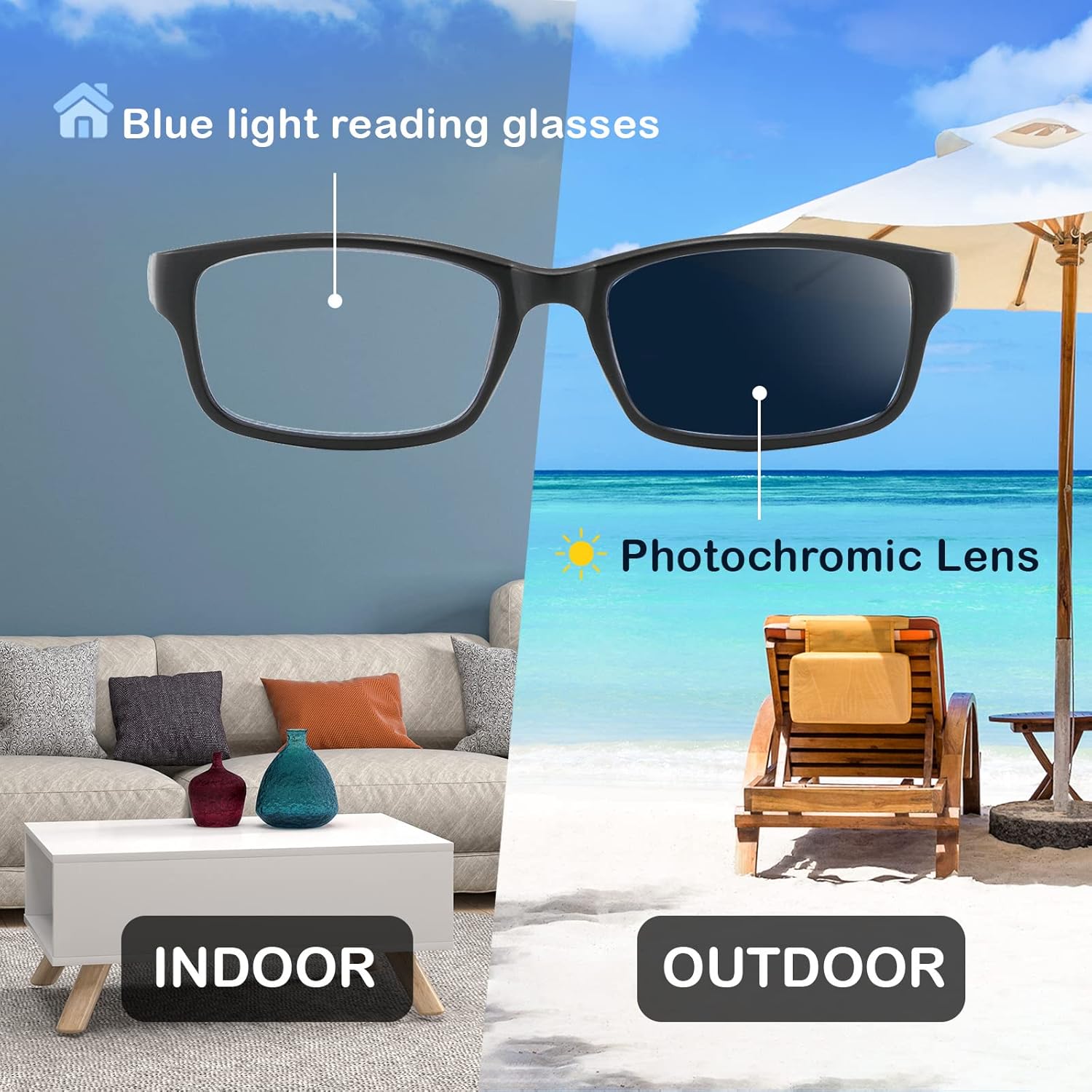 Lentes de lectura anchos con luz azul para lector de computadora, diseño deportivo, tramposo, marco de cabeza grande, anteojos fotocromáticos
