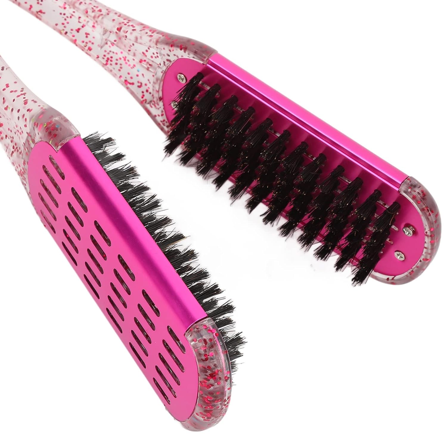 Cepillo de doble cara, en forma de V, doble peine para alisar el cabello, peine de férula de pelo suave, cepillo de abrazadera, herramienta de