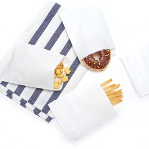 Paquete de 100 bolsas de papel kraft blancas de 4 x 6 pulgadas para panadería, galletas, golosinas, aperitivos, sándwiches, palomitas de maíz, bolsa Paquete de 100 bolsas de papel kraft blancas de 4 x 6 pulgadas para panadería, galletas, golosinas, aperitivos, sándwiches, palomitas de maíz, bolsa