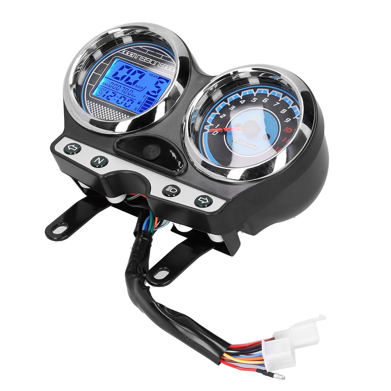 12V motocicleta LCD medidor velocímetro tacómetro engranaje kilometraje reemplazo para Suzuki EN125-3F EN150 12-16