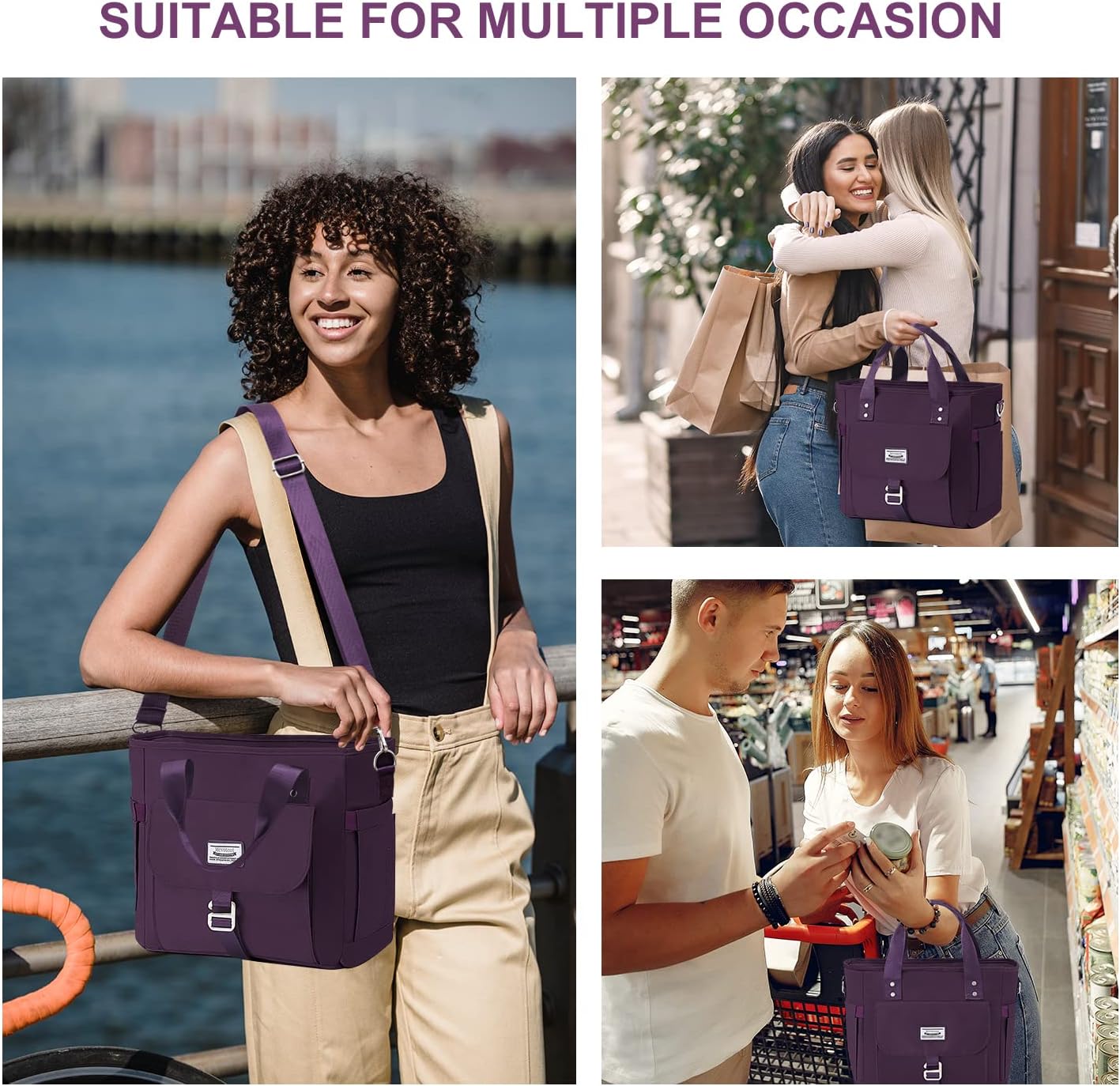Bolsa de almuerzo para mujer, bolsa térmica de almuerzo térmica, lonchera de trabajo, bolsa de mano para preparación de comidas para adultos, bolsa
