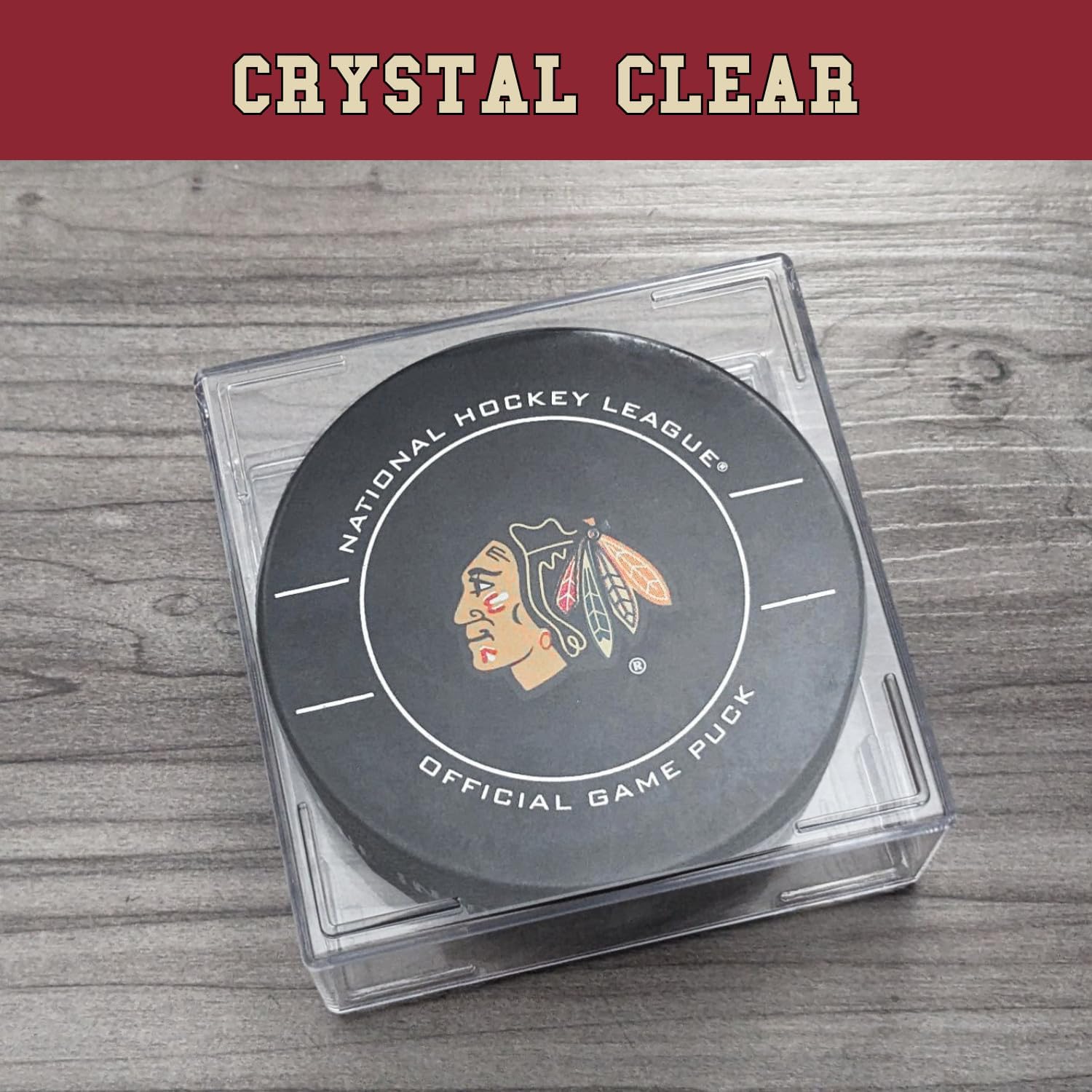 Estuche de disco de hockey, soporte de disco transparente  Se adapta a discos de hockey de tamaño oficial