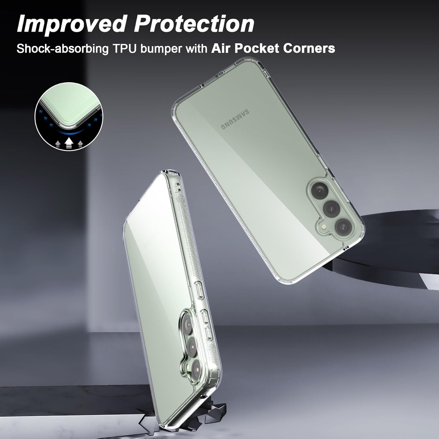 Foluu Funda delgada para Samsung Galaxy S23 FE 2023, parte trasera de policarbonato duro y parachoques de TPU suave, funda protectora a prueba de