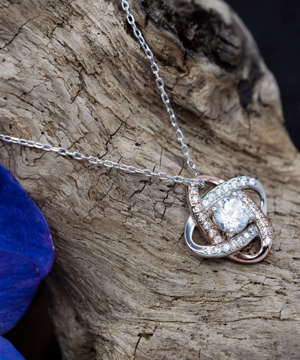 To Mother Of The Groom, Thank You For Raising The Man Of My Dream Love Knot Rose Gold Necklace, For Mother Of The Groom, Valentines, Birthday,