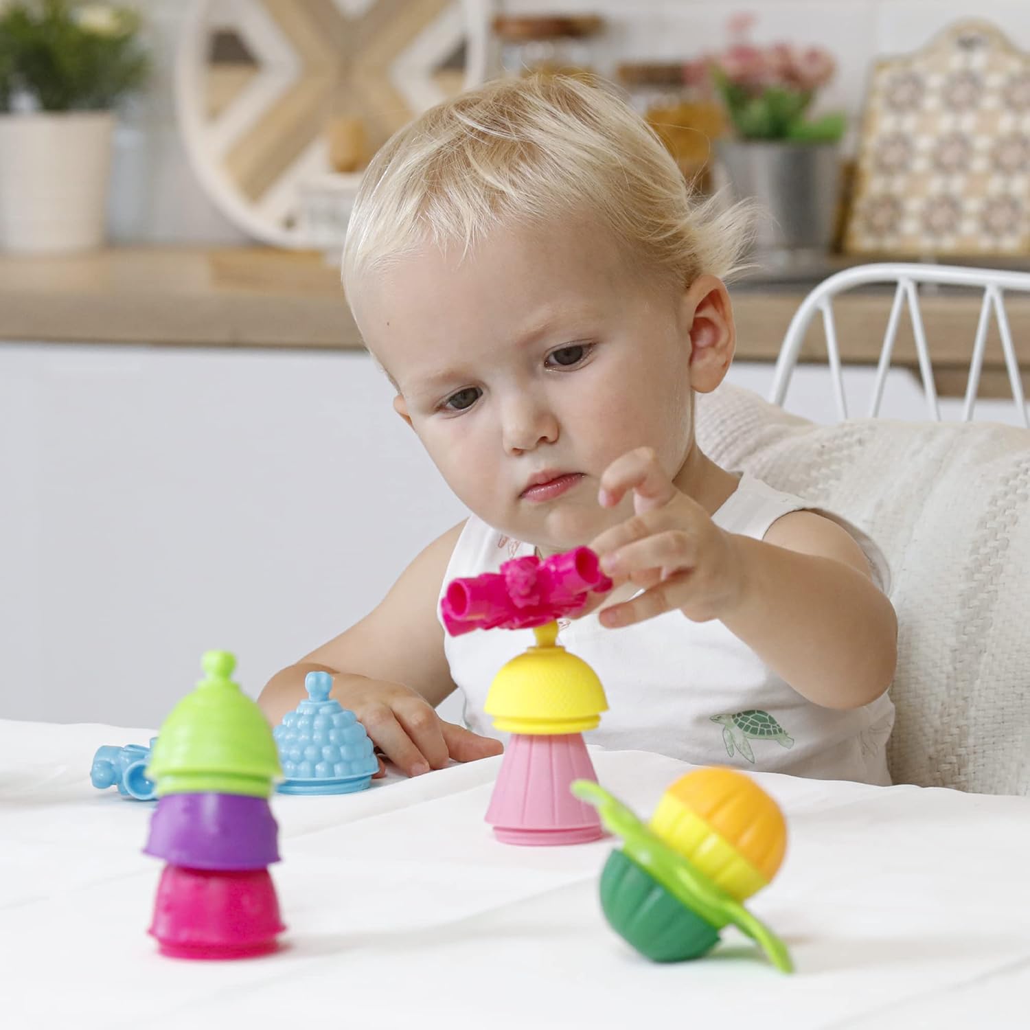 24 piezas de cuentas para bebés y niños pequeños, juguete educativo Montessori de construcción STEM de 10 meses a 3 años – BL200