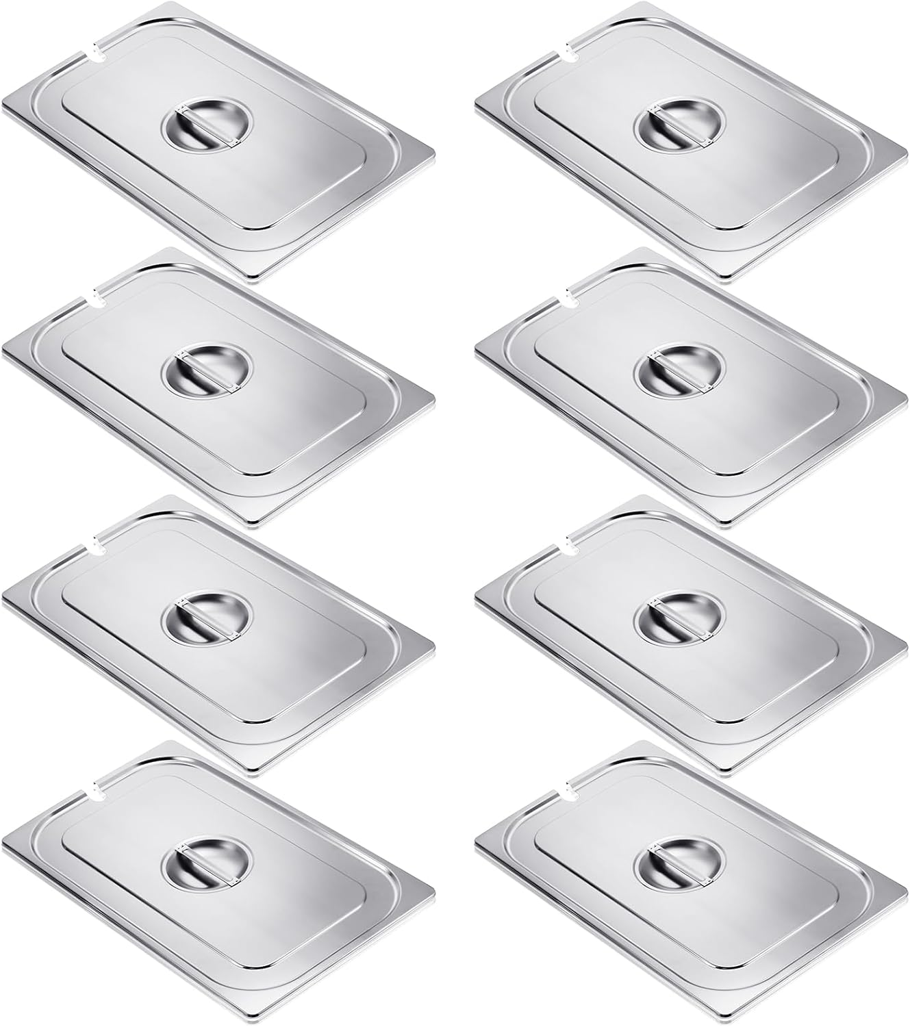 Zonon Paquete de 8 fundas para sartenes de mesa de vapor, tapas con muescas para sartenes de hotel, tapas con asas, tapas de bandeja de alimentos