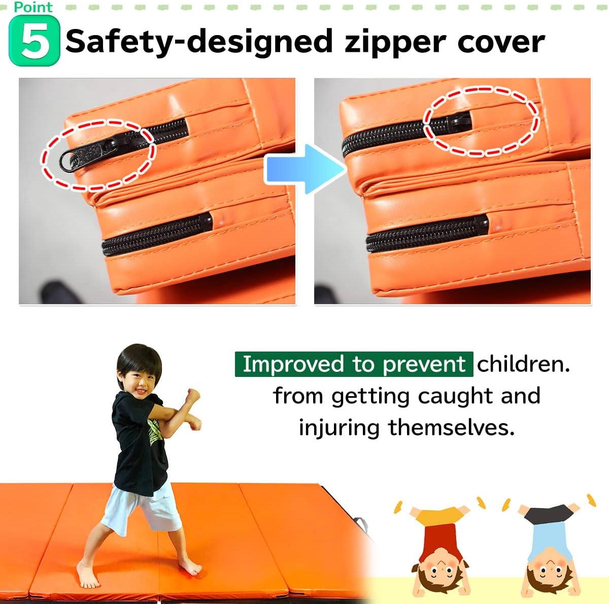 KaRaDaStyle Tapete de gimnasia plegable y elástico de 71 x 31 x 2 pulgadas, para entrenamiento muscular, para niños, para yoga, deportes,