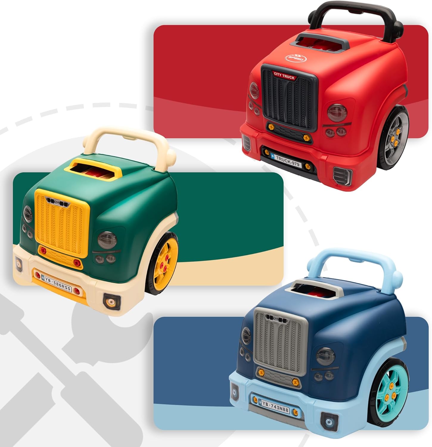 Nyeekoy Kit de construcción de motor de juguete para niños, juguete de motor de camión grande para niños pequeños de 3 a 5 años, juguetes mecánicos