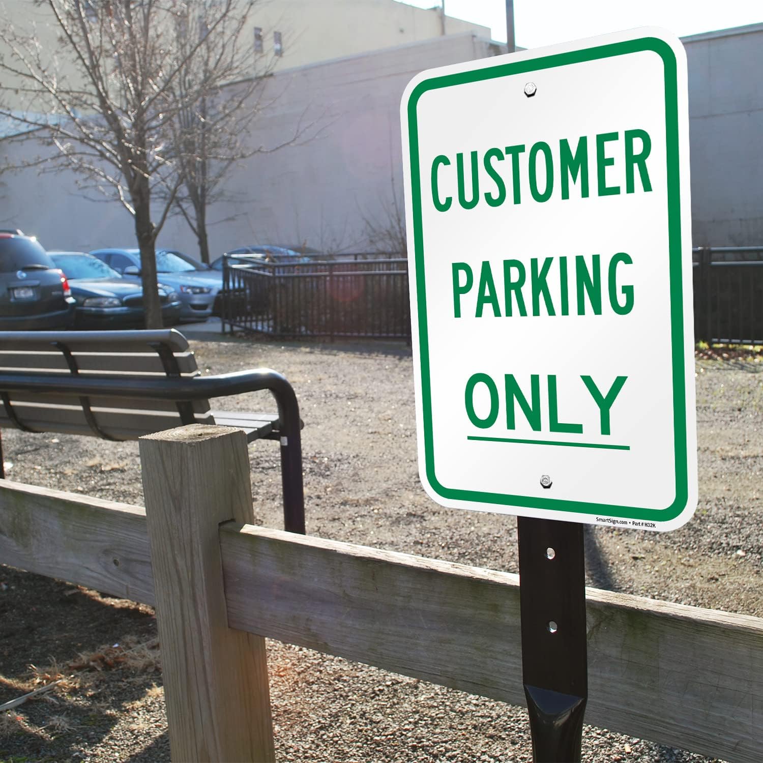 SmartSign Letrero de metal con texto en inglés “Customer Parking Only” de 18 x 12 pulgadas, compuesto de aluminio de 120 mil (ACM), material