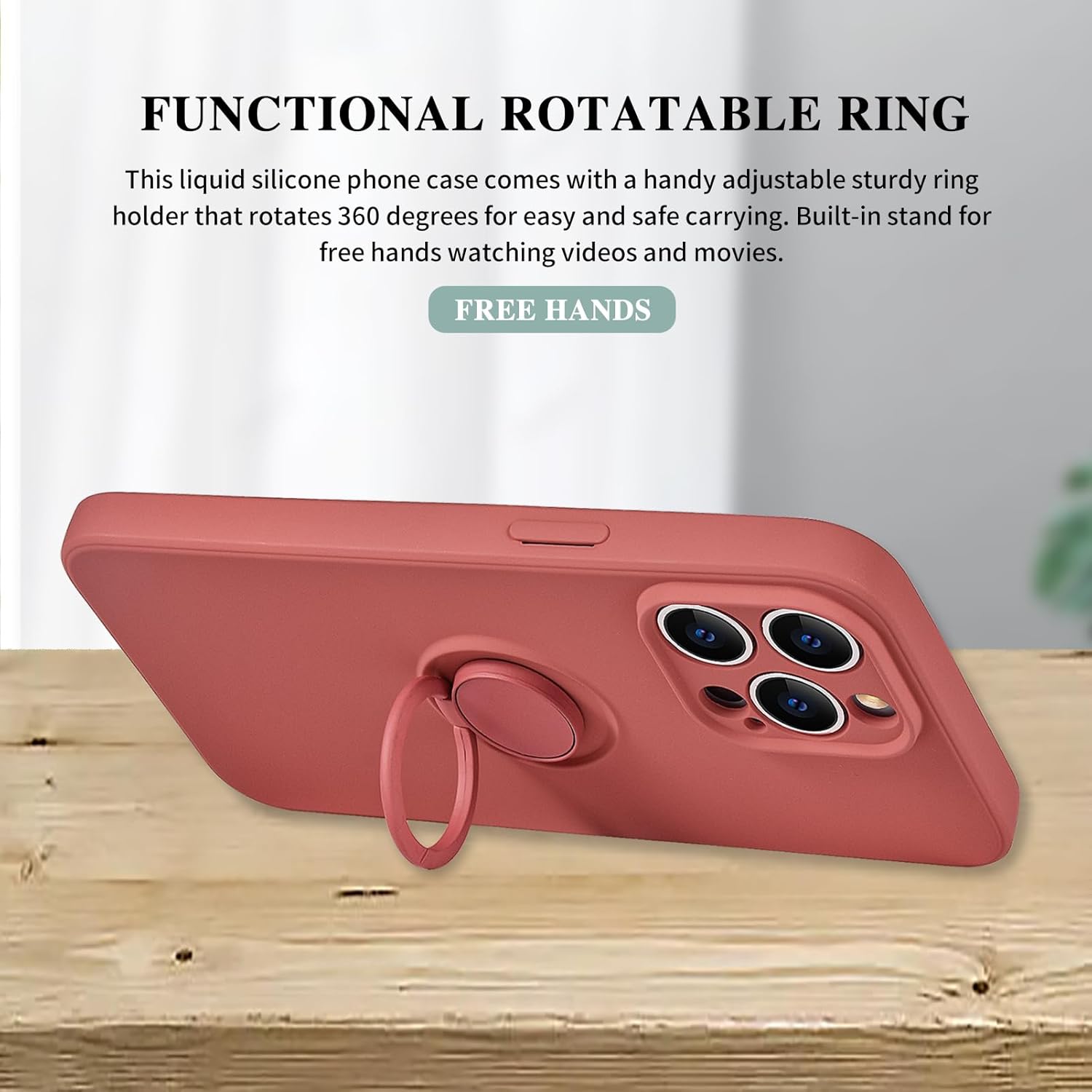Uioeua – Funda compatible con iPhone 12 Pro Max con soporte de anillo magnético para automóvil, funda suave de microfibra de silicona líquida de
