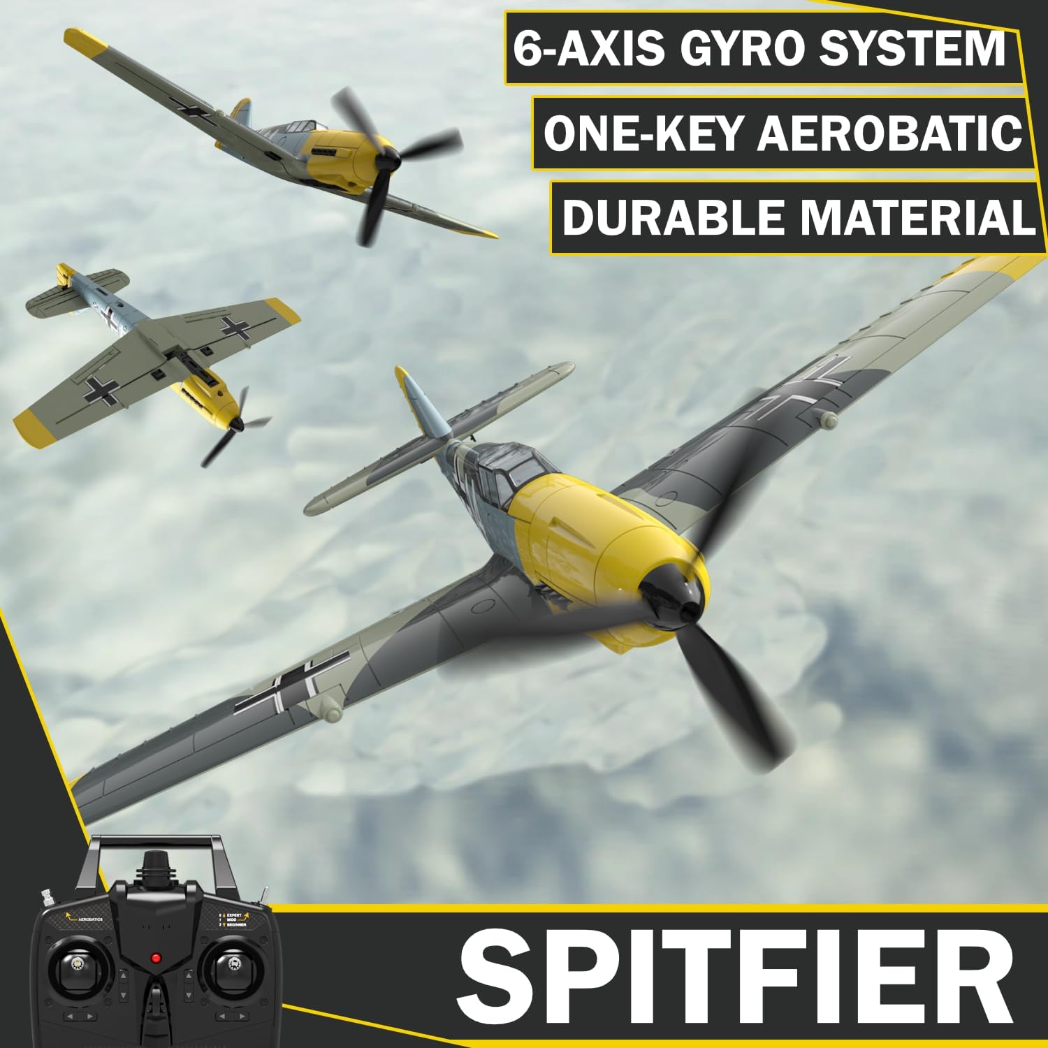 Avión RC de 4 canales RC – Avión RC listo para volar Actualización Messerschmitt BF-109 Aviones de control remoto para principiantes adultos con