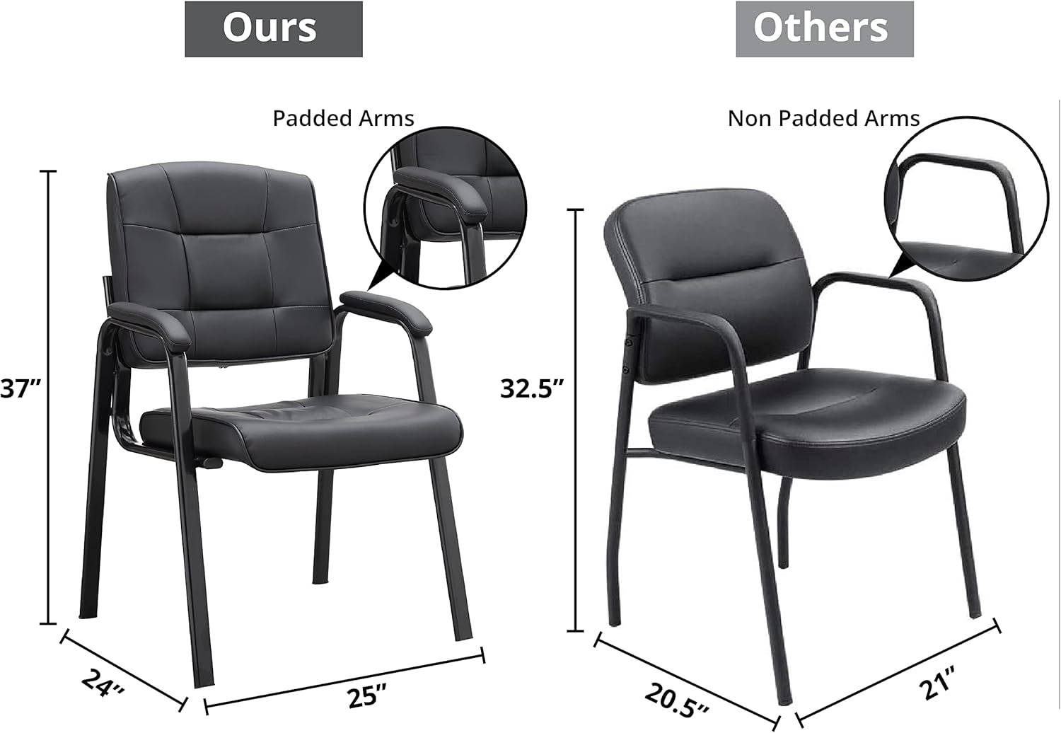 Naomi Home Silla de Oficina – Silla de Oficina – Silla de Oficina – Piel sintética, color negro