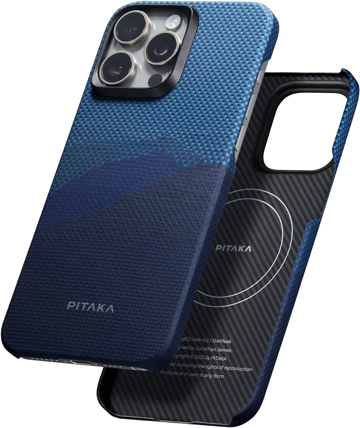 pitaka Funda para iPhone 15 Pro compatible con MagSafe, funda delgada y ligera para iPhone 15 Pro de 6.1 pulgadas con una sensación táctil sin