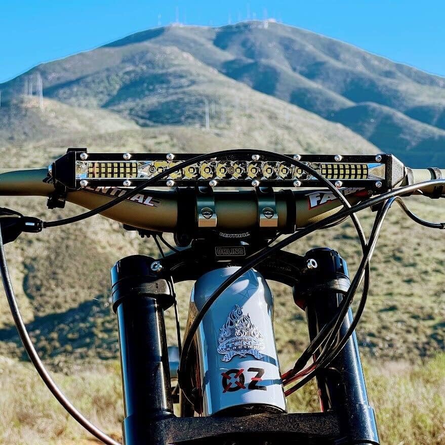 E Bike – Faro de barra de luz LED doble ámbar blanco con abrazaderas de manillar de bicicleta compatible con motores Shimano E5000, E7000, E6100,