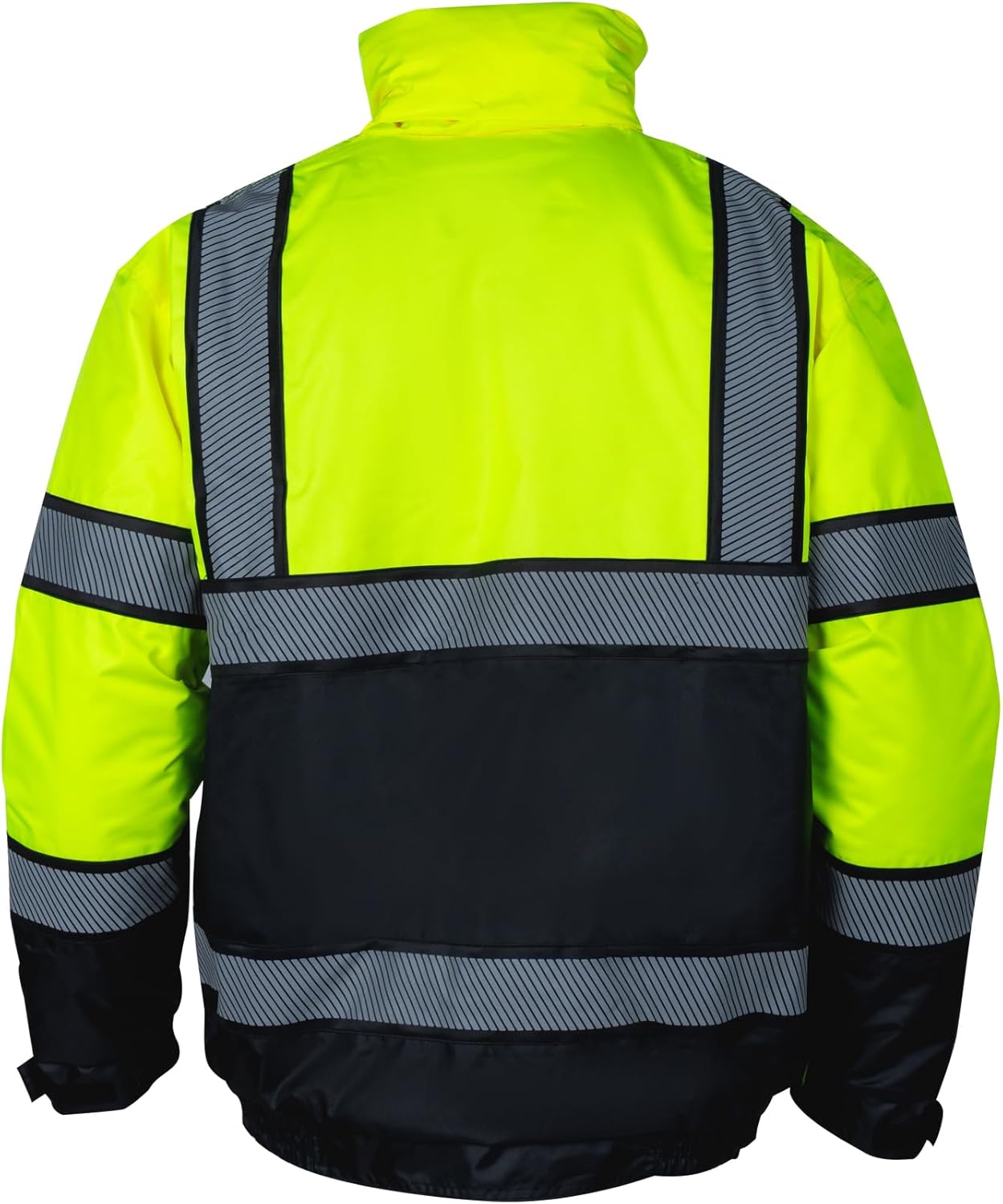 Hi Vis – Chaquetas de invierno reflectantes de seguridad para hombre, forro polar, chaqueta de alta visibilidad ANSI Clase 3 (amarillo, M)