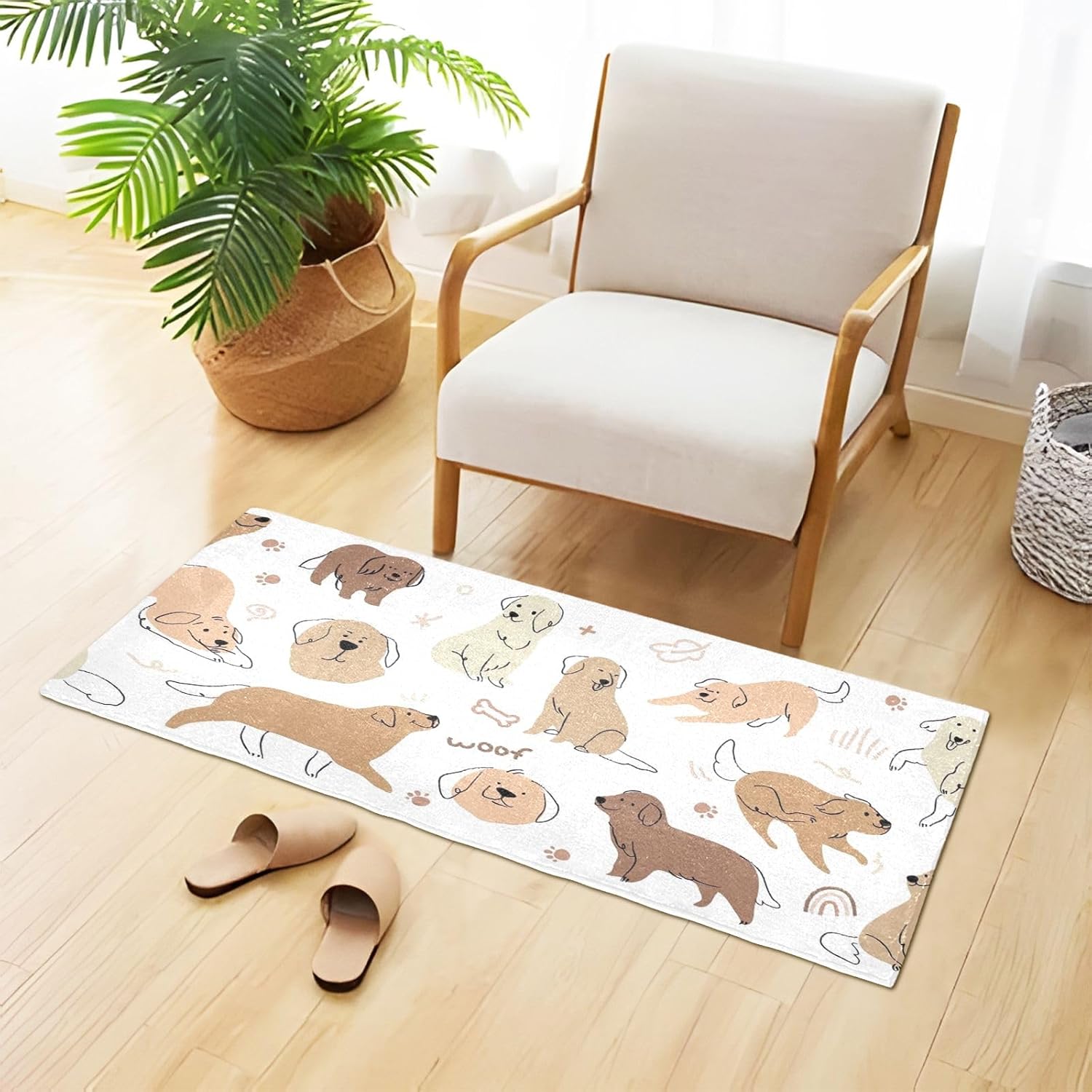 Tapete para dormitorio con diseño de perro Labrador, lavable a máquina, antideslizante, con parte trasera de goma, 39 x 20 pulgadas