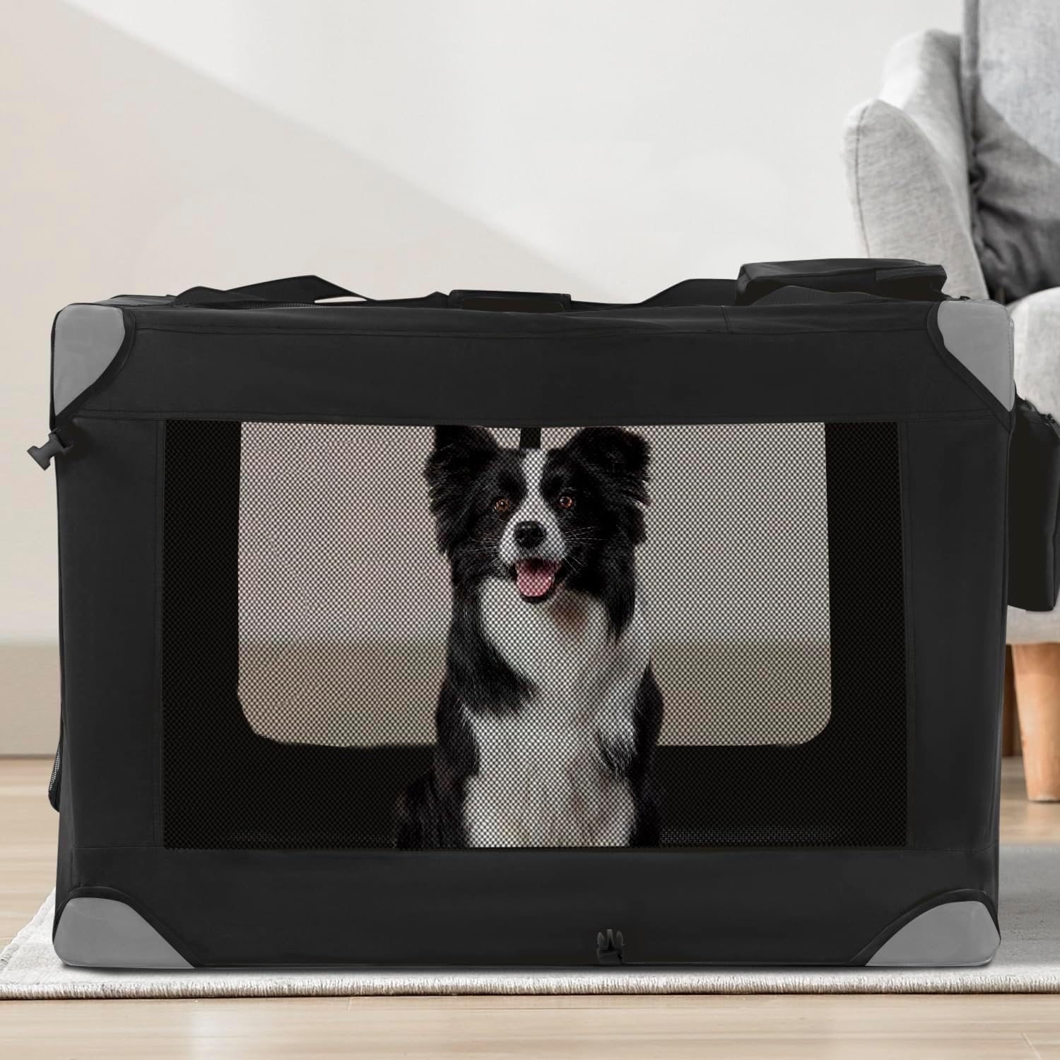 BLKMTY Jaula plegable para perros de 36 pulgadas, jaula portátil para mascotas, jaula de tela Oxford plegable para perros pequeños, jaula de viaje