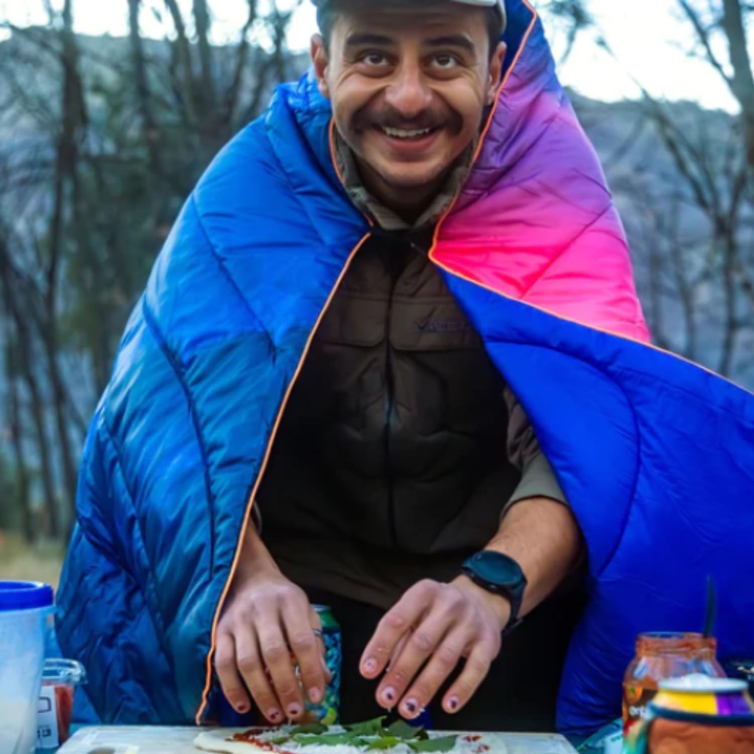 Rumpl The Original Puffy – Manta impresa para acampar al aire libre, para viajes, picnics, viajes a la playa, conciertos, 52 x 75 pulgadas,