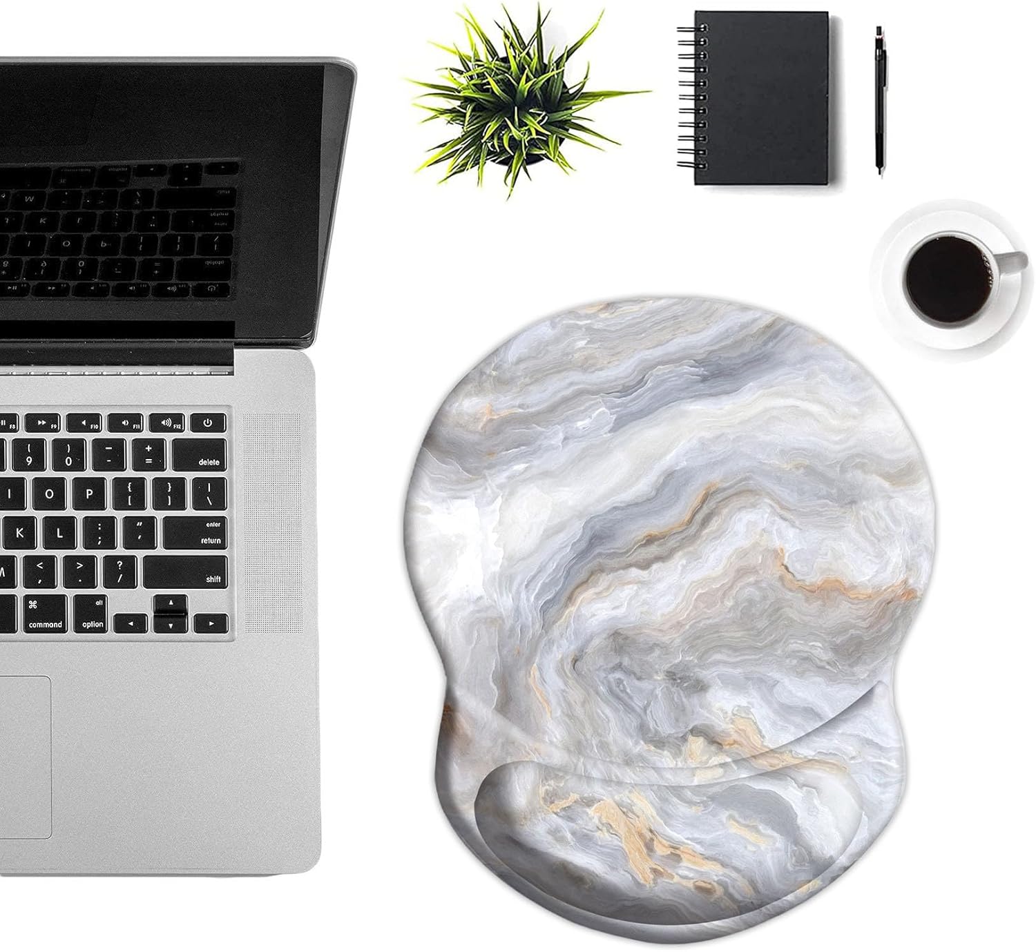 Alfombrilla de mouse con soporte, ergonómica para aliviar el dolor, cómoda alfombrilla para mouse para computadora, reposamuñecas con base de