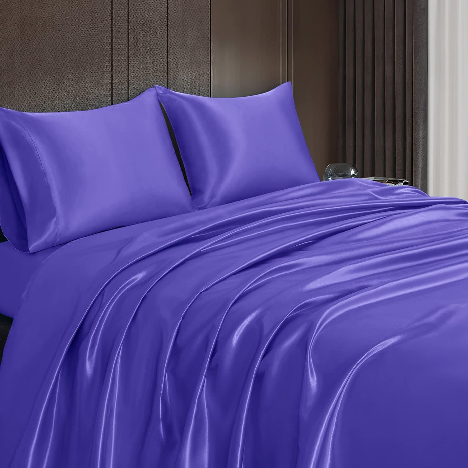 Sábana de cama 100% algodón orgánico de fibra larga, Opulencia de 800 hilos, se adapta a colchones de hasta 16 pulgadas de profundidad, juego de