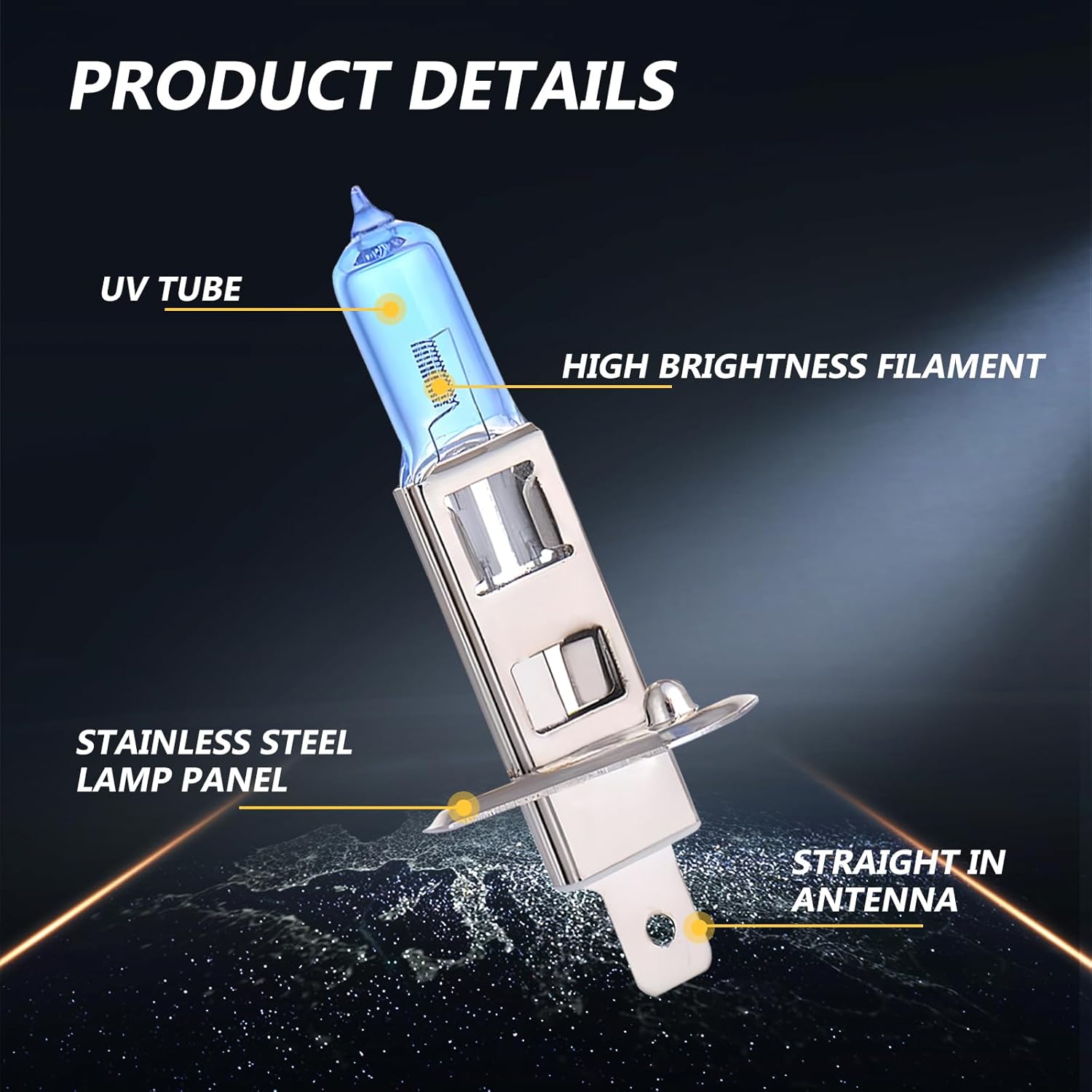 Paquete de 2 bombillas de xenón para automóvil, bombillas halógenas de 12 V y 100 W, kit universal de repuesto de luces de automóvil, para la