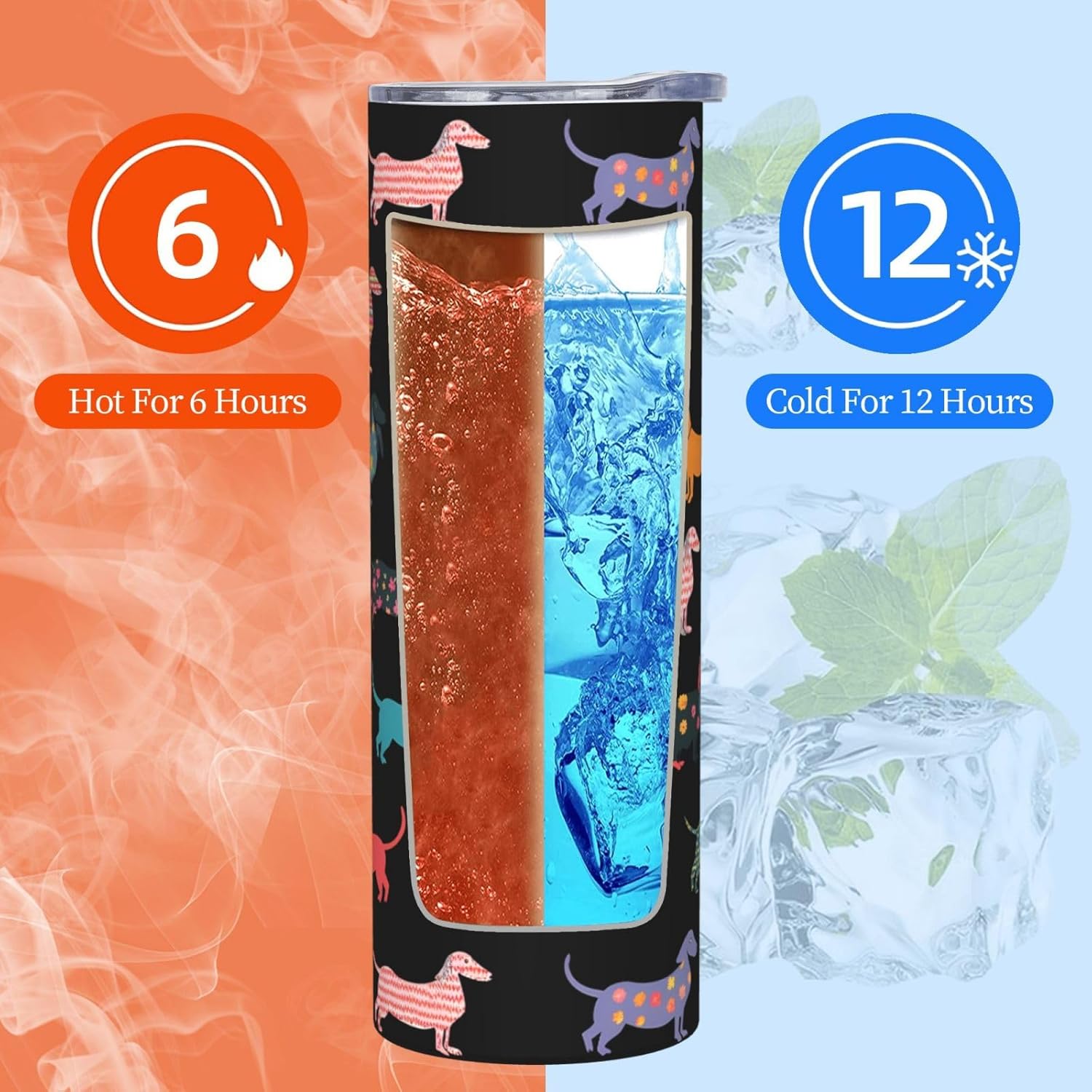 Colorido vaso aislado de acero inoxidable de 20 onzas, taza de café con tapa a prueba de salpicaduras y popote para hombres, mujeres y amantes