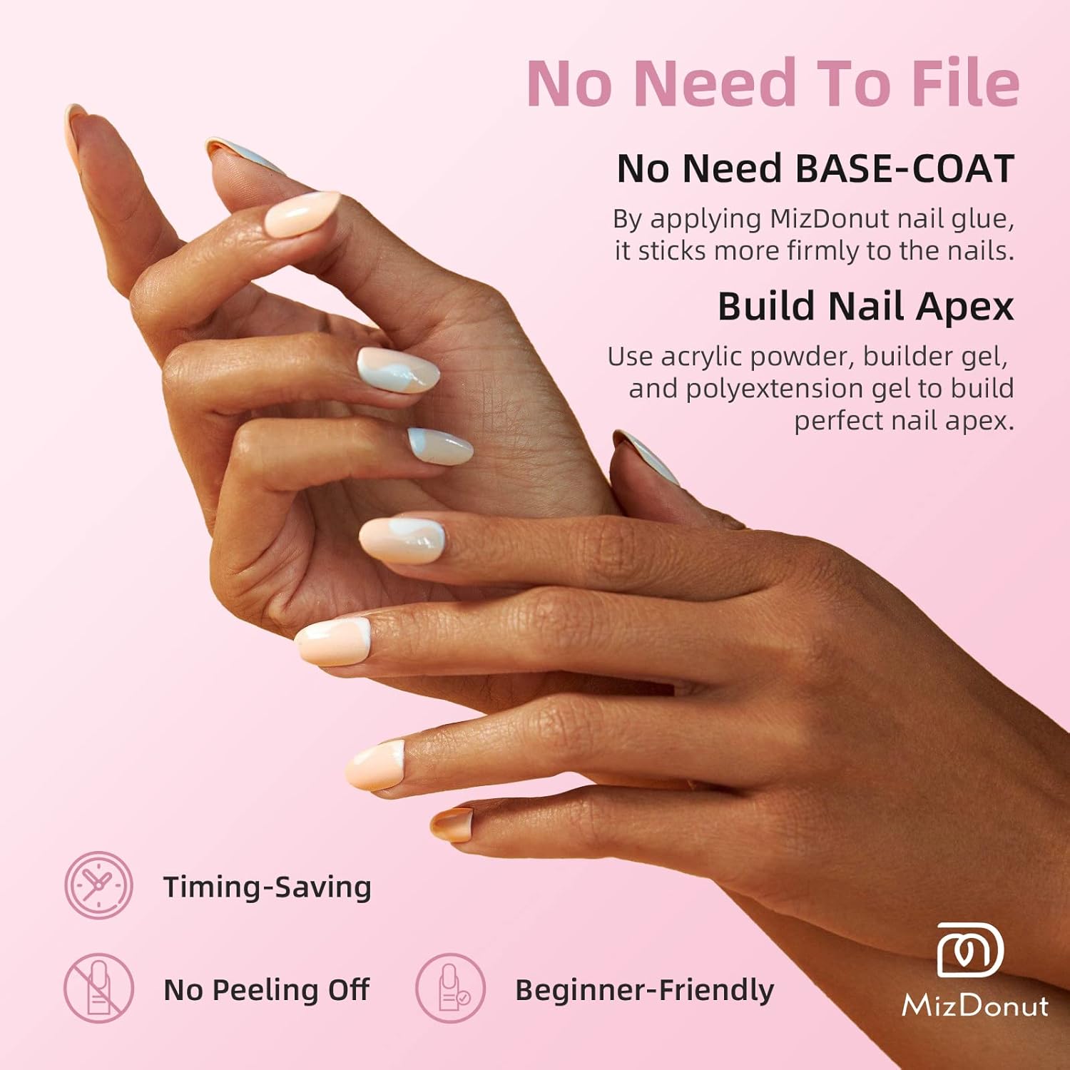 Puntas de gel para uñas suaves, 15 tamaños, 300 piezas preformadas totalmente mate, no necesita limar, extensiones de uñas fáciles de remojar, uñas