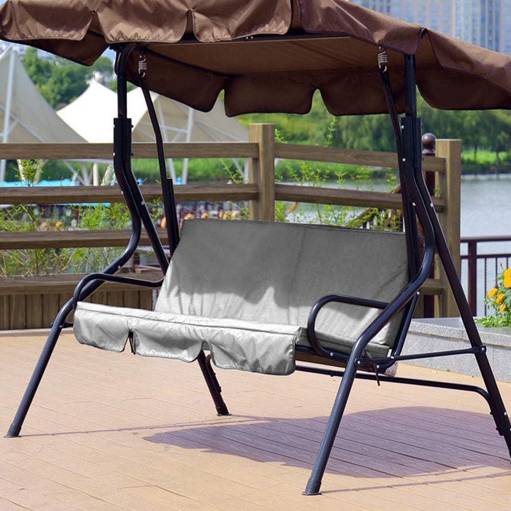Cojín de repuesto para silla de 3 asientos, impermeable, de repuesto, para columpio, funda para columpio, para patio, jardín, patio (gris)