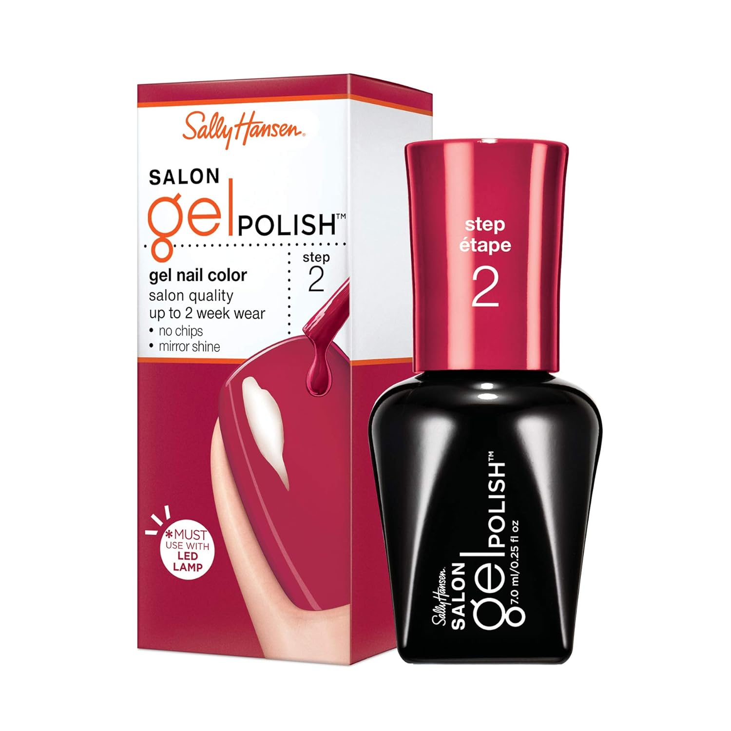 Sally Hansen Gel Salon Pro, Crazy Crimson, 0.25 onzas líquidas