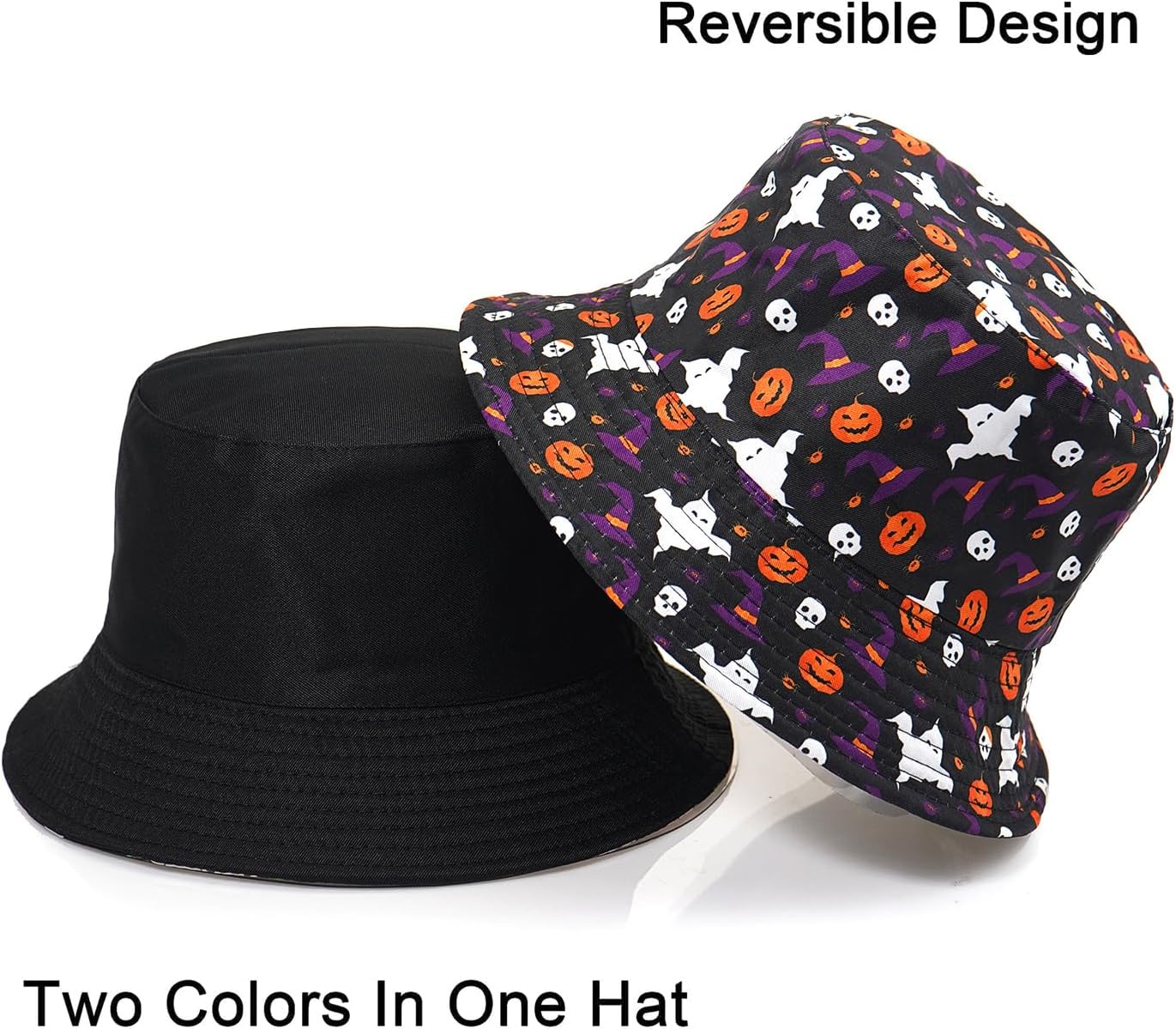 Sombrero de pescador de Halloween, sombrero de playa para el sol, divertido sombrero de pesca para mujer, reversible de doble cara