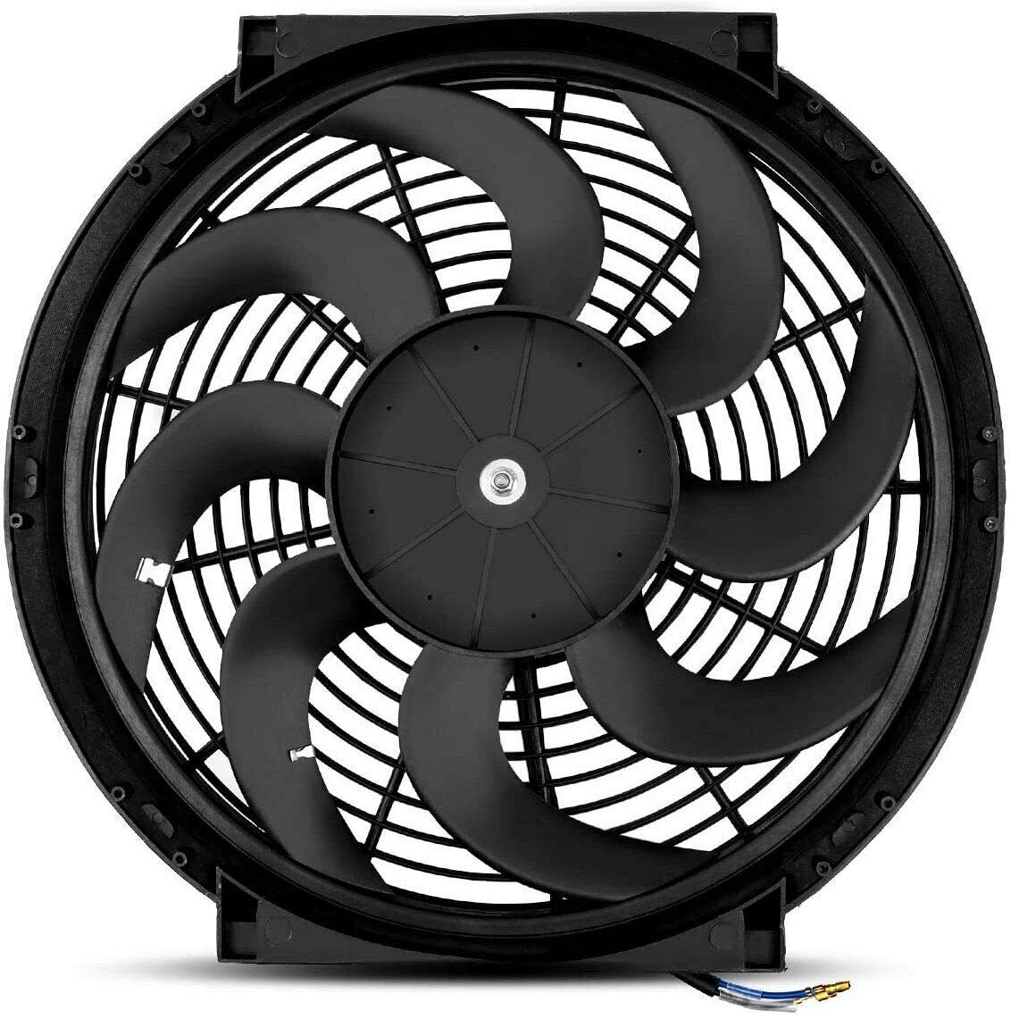 American Volt Motor dual de 14 a 15 pulgadas mejorado de 180 W, ventiladores de refrigeración de radiador eléctrico de 12 voltios, flujo de aire