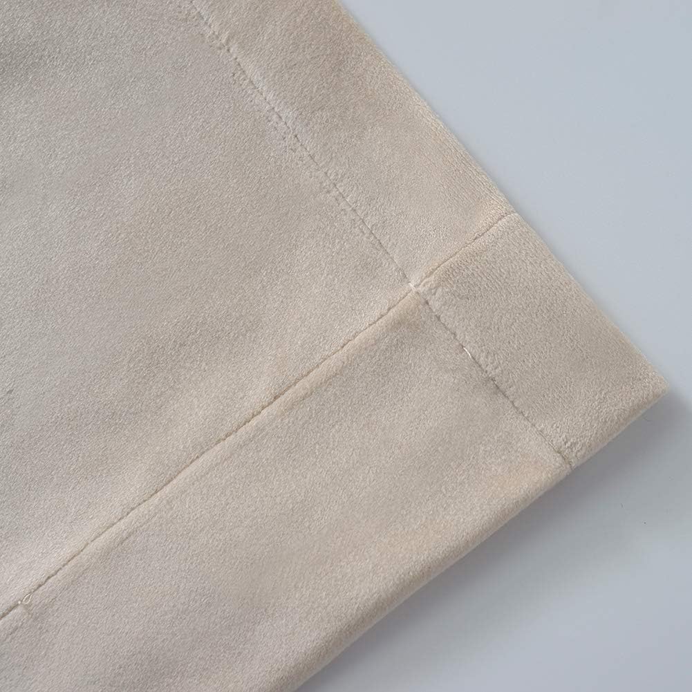 Melodieux Cortinas de terciopelo 100% opacas para dormitorio, sala de estar, súper suaves, cortinas con aislamiento térmico con forro negro, 52 x 96