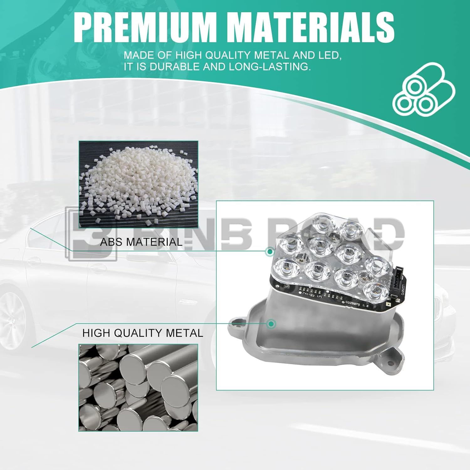 BINB ROAD Módulo de faros LED de señal de giro izquierdo y derecho 63117271901 + 63117271902 compatible con BMW 520i 525i 530i F10 F18 2009-2013