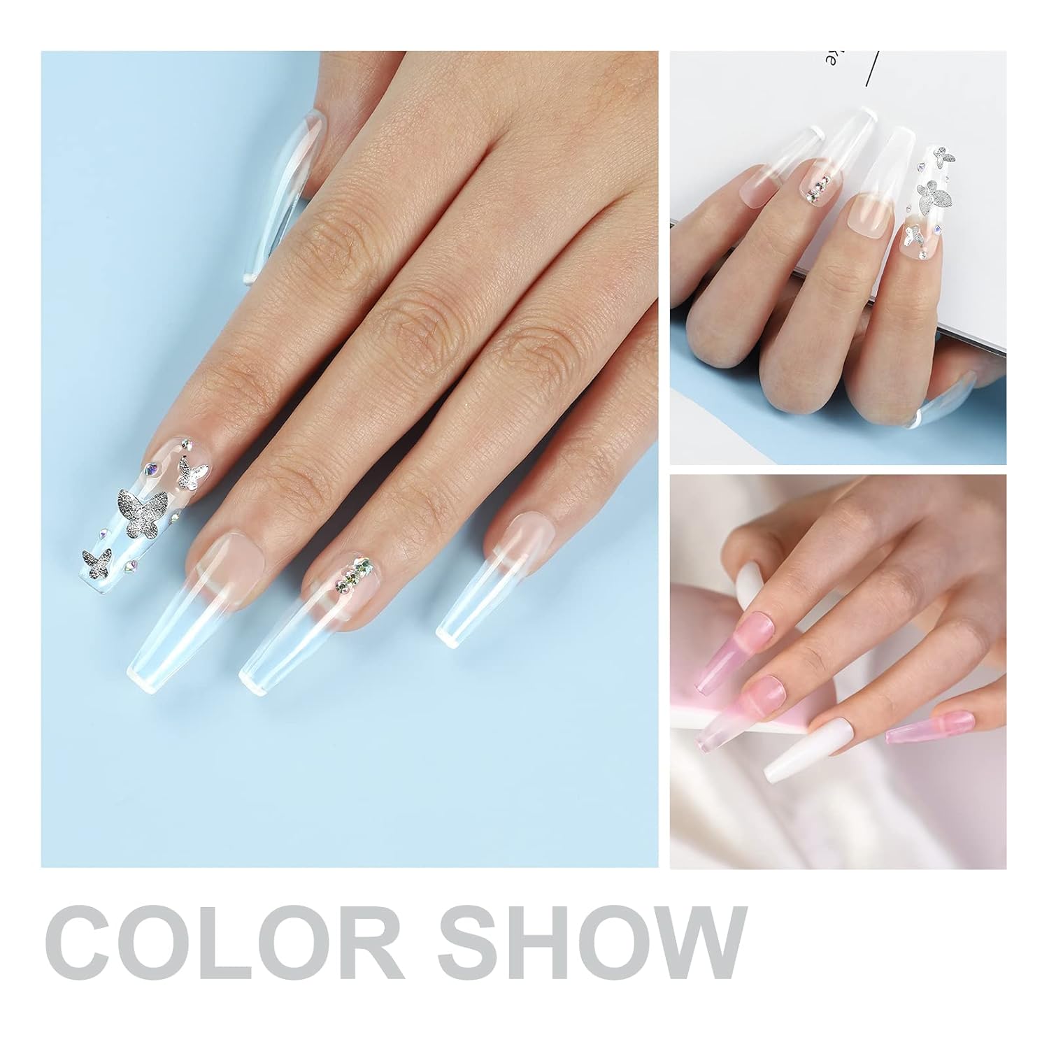 Peacecolor – Juego de 3 esmaltes de uñas de gel duro para crear uñas de gel para todas las estaciones y vacaciones, para mujeres y niñas