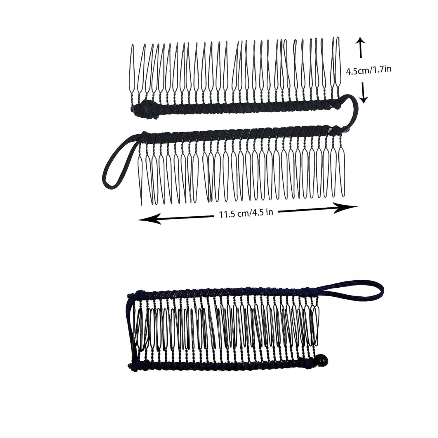 Pinza elástica para el pelo de plátano, herramienta de peine para cabello grueso y fino, rizado, elástico y ajustable, decorativo, resistente y