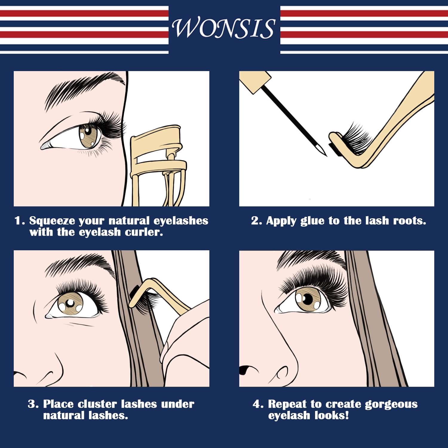 Extensiones de pestañas en racimo, 120 racimos ligeros, pestañas individuales, aspecto natural artificial suave y reutilizable para pestañas en