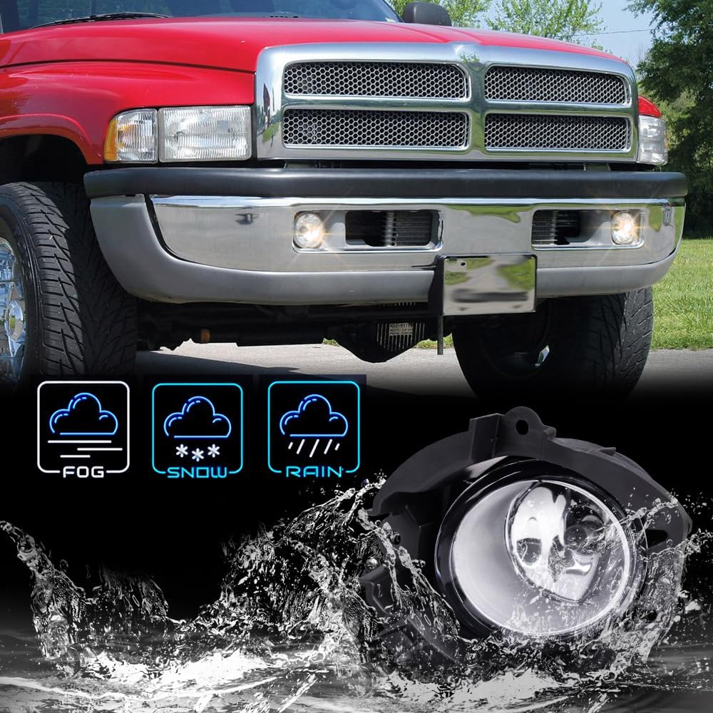 GRAND ORANGE Luces antiniebla para parachoques compatibles con Dodge Ram 15001994-2002 Dodge Ram 2500 3500 19534501 19534601 CH2592109 CH2592109