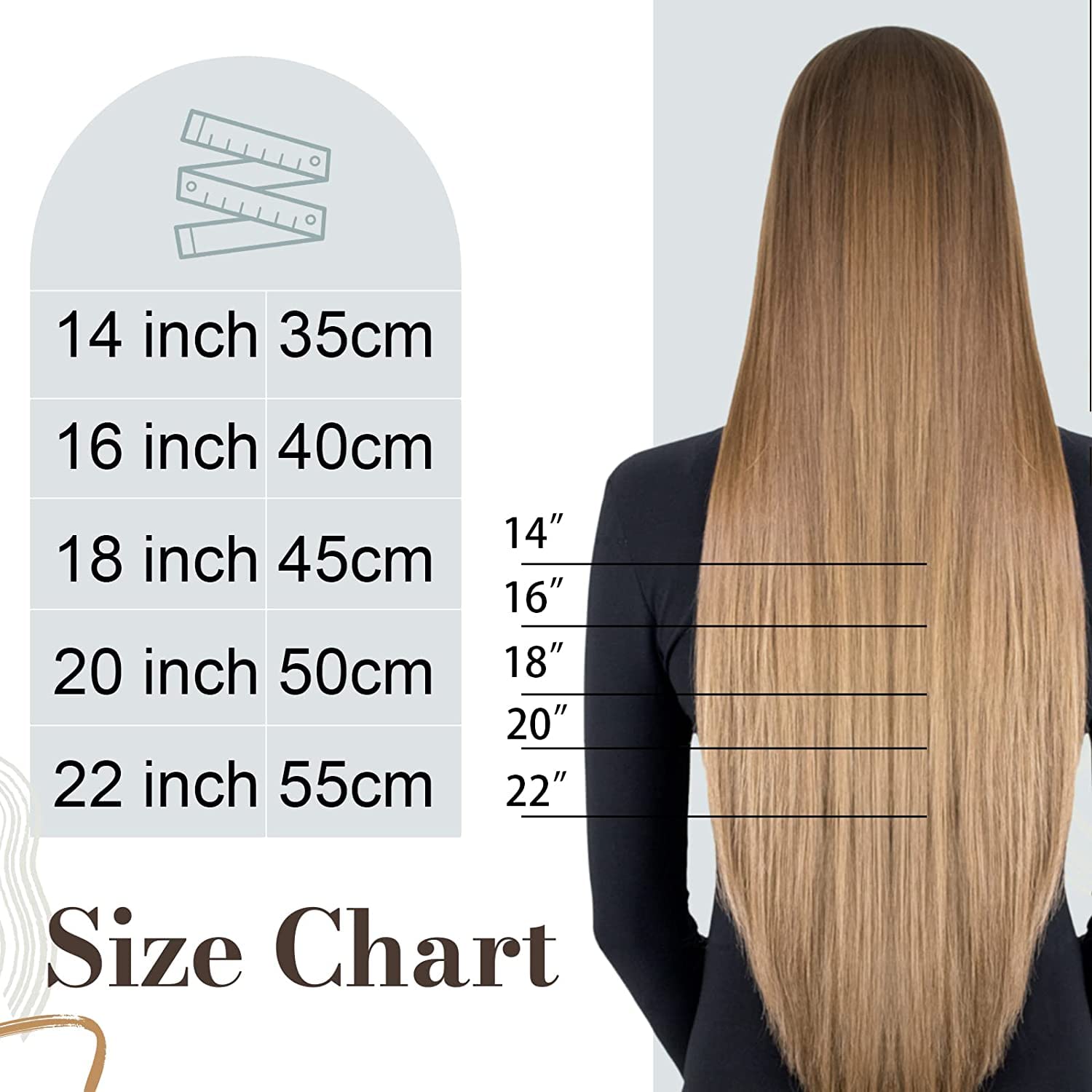 Fshine Extensiones de cabello humano de 20 pulgadas, 3.53 onzas, reflejos rubio ceniza oscuro con rubio dorado, extensiones de cabello humano real,