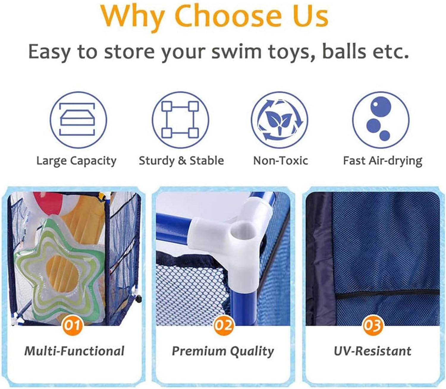 Cesta de bolas para interiores y exteriores, organizador de almacenamiento de piscina, carrito rodante, contenedor de malla lateral para organizador