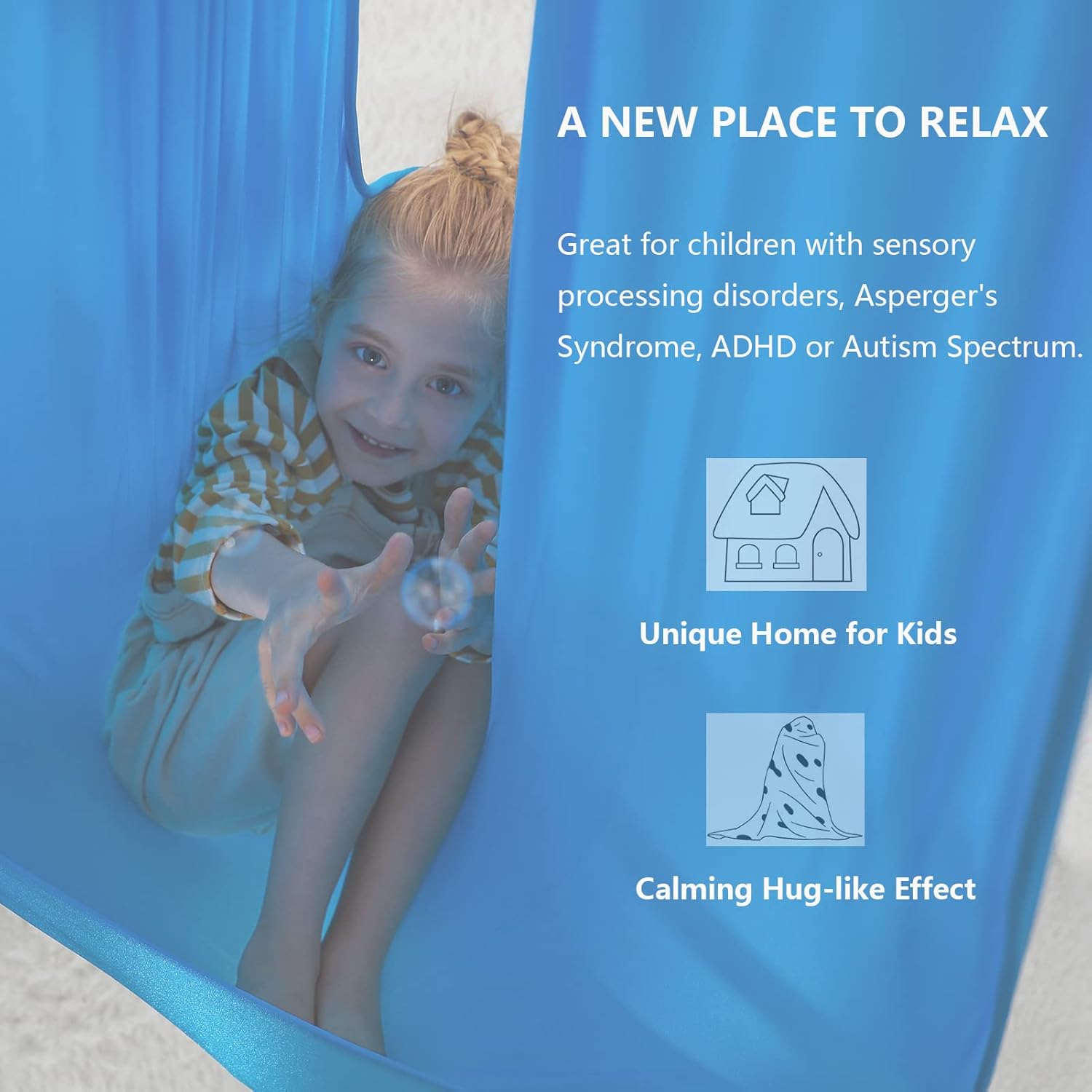 Columpio sensorial  Columpio giratorio de 360 para interiores para niños con autismo, TDAH y trastornos de procesamiento sensorial, columpio