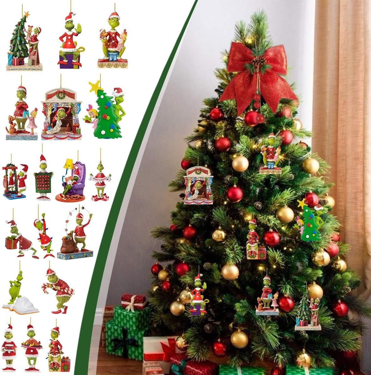 Adorno colgante clásico de dibujos animados de invernadero, colgante de acrílico de robo, divertido adorno colgante de árbol de Navidad para el