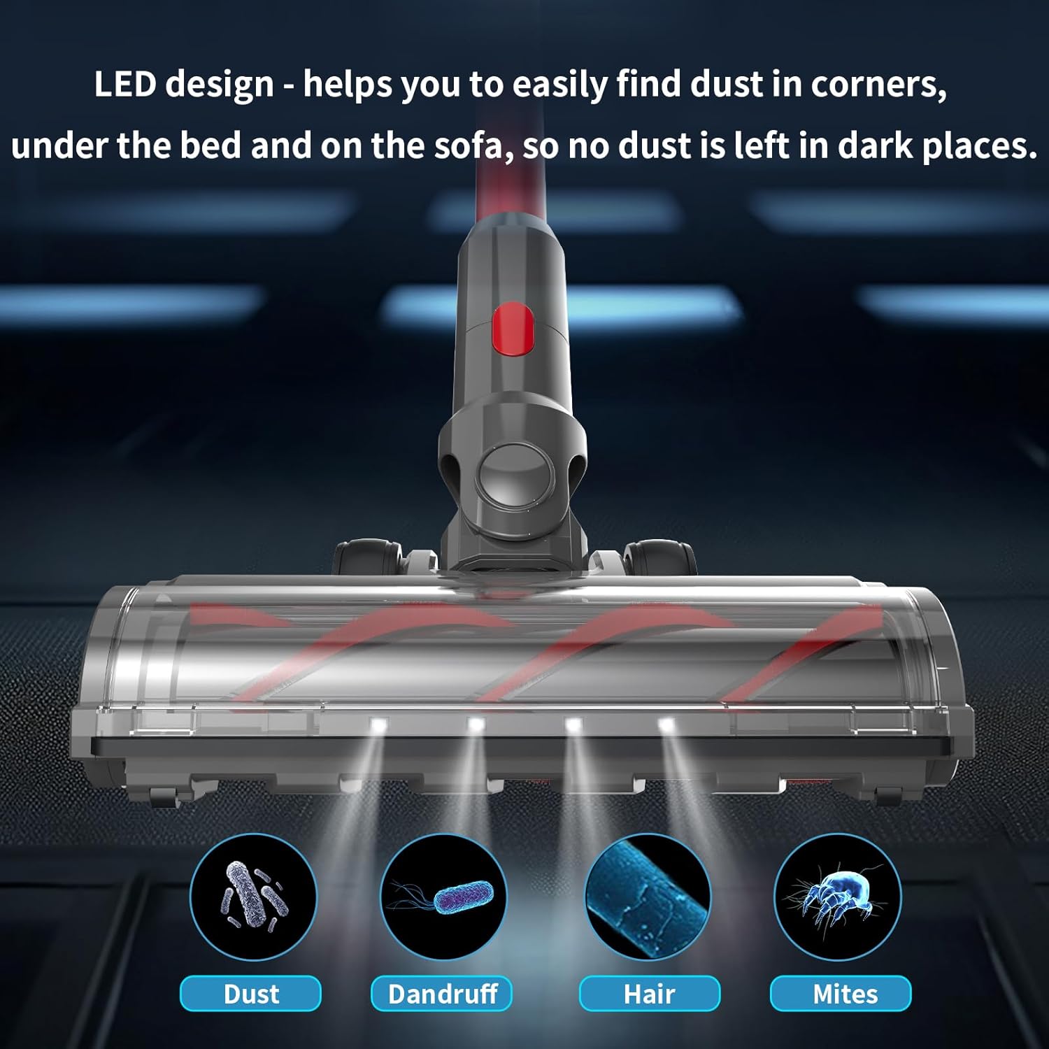 Repuesto de cabezal para Dyson V7 V8 V10 V11 V15 sv10 sv12 sv14 sv15 accesorio, 1s liberación Dyson piezas de repuesto con 4 LED, piezas limpiadoras