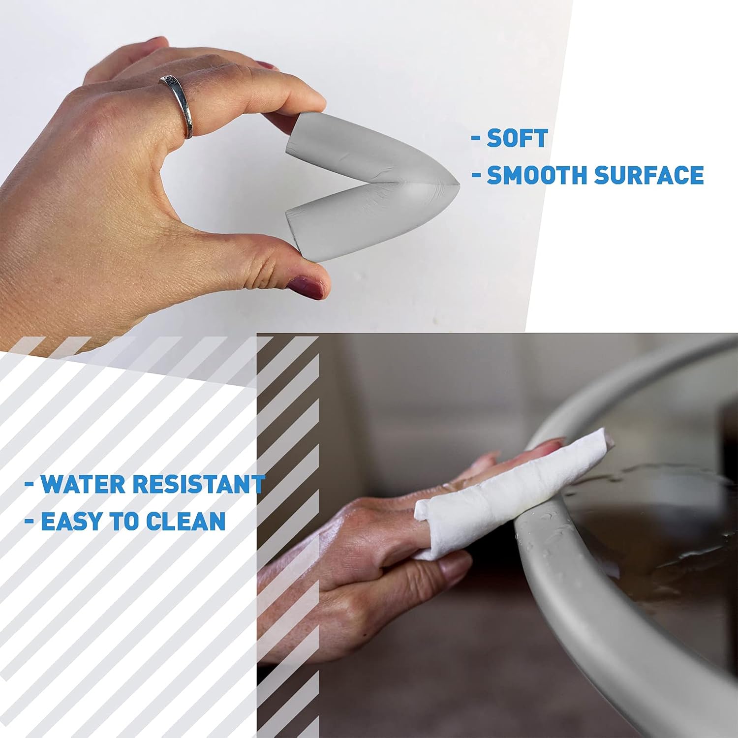 Protectores de seguridad para muebles y bordes afilados, cojín de espuma protectora de 16.2 pies, parachoques de 15 pies, 4 esquinas adhesivas