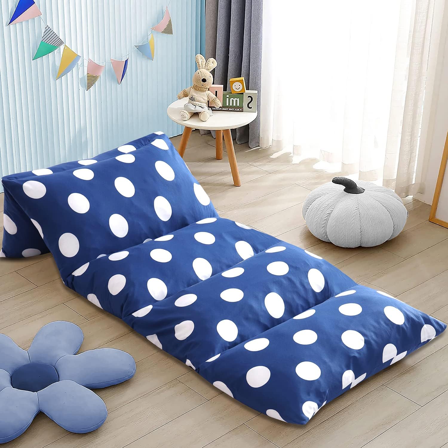Boston Linen Co. – Funda de almohada de suelo para niños, funda de cama con diseño de lunares para niños, tumbona para leer, descansar y jugar,