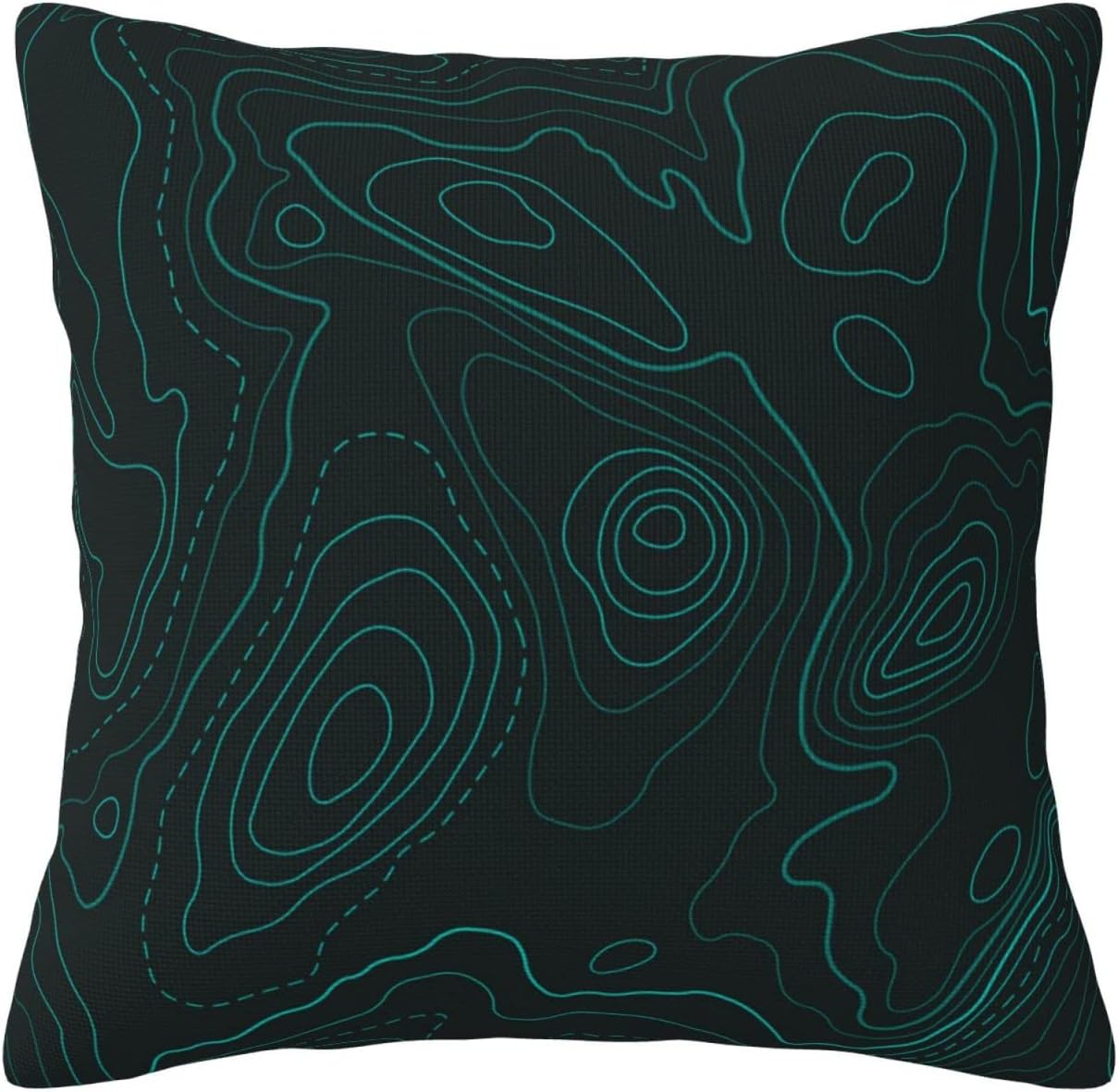 Funda de almohada cuadrada decorativa suave y abstracta topográfica, fundas de cojín, decoración del hogar para sofá, cama, silla, 16 x 16 pulgadas